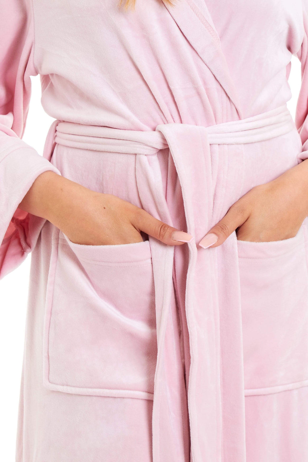 OLIVIA ROCCO Women's Velour Hooded Bathrobe – Soft Plush Dressing Gown