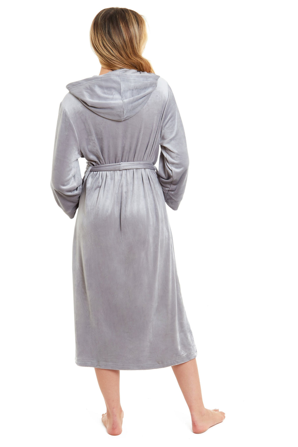 OLIVIA ROCCO Women's Velour Hooded Bathrobe – Soft Plush Dressing Gown