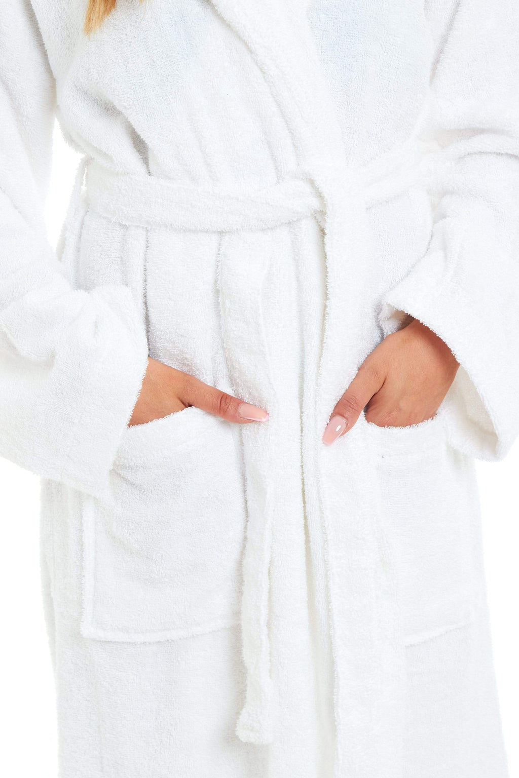 Daisy Dreamer Women's Bamboo Cotton Hooded Towelling Robe – Spa Bathrobe