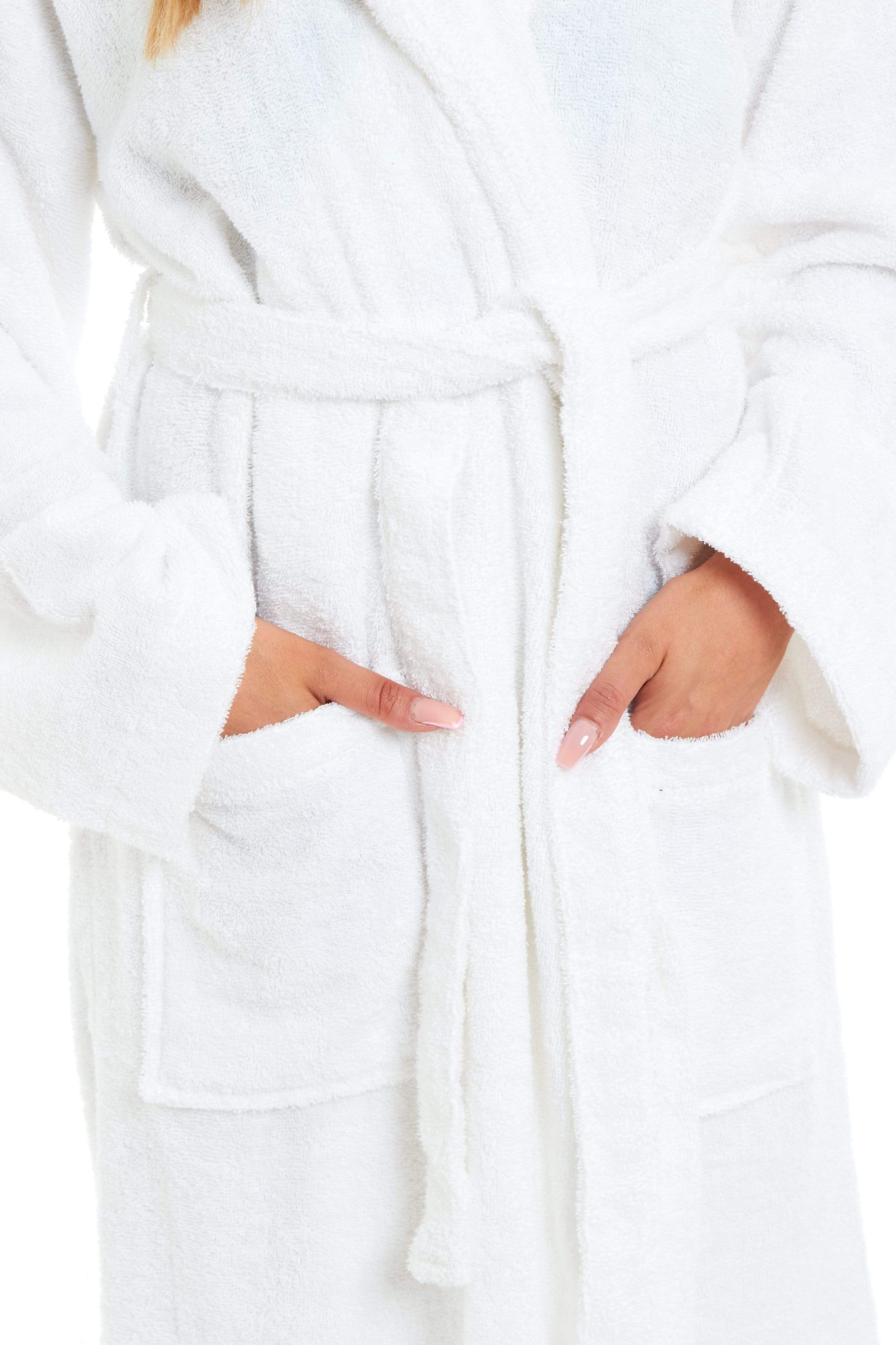 Daisy Dreamer Women's Bamboo Cotton Hooded Towelling Robe – Spa Bathrobe