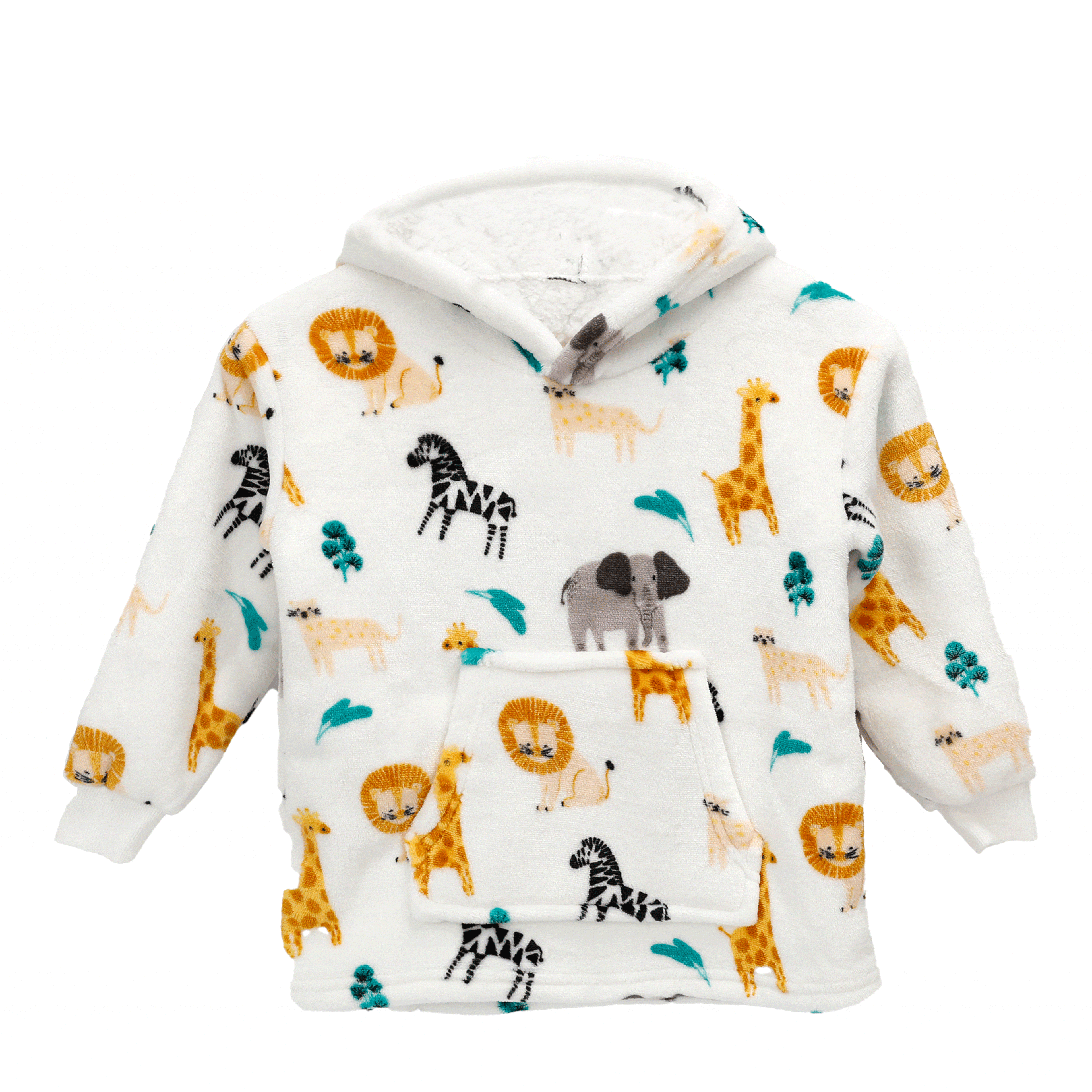 OLIVIA ROCCO Kids Hoodie Blanket – Safari Sloth Fleece Wearable Sweatshirt
