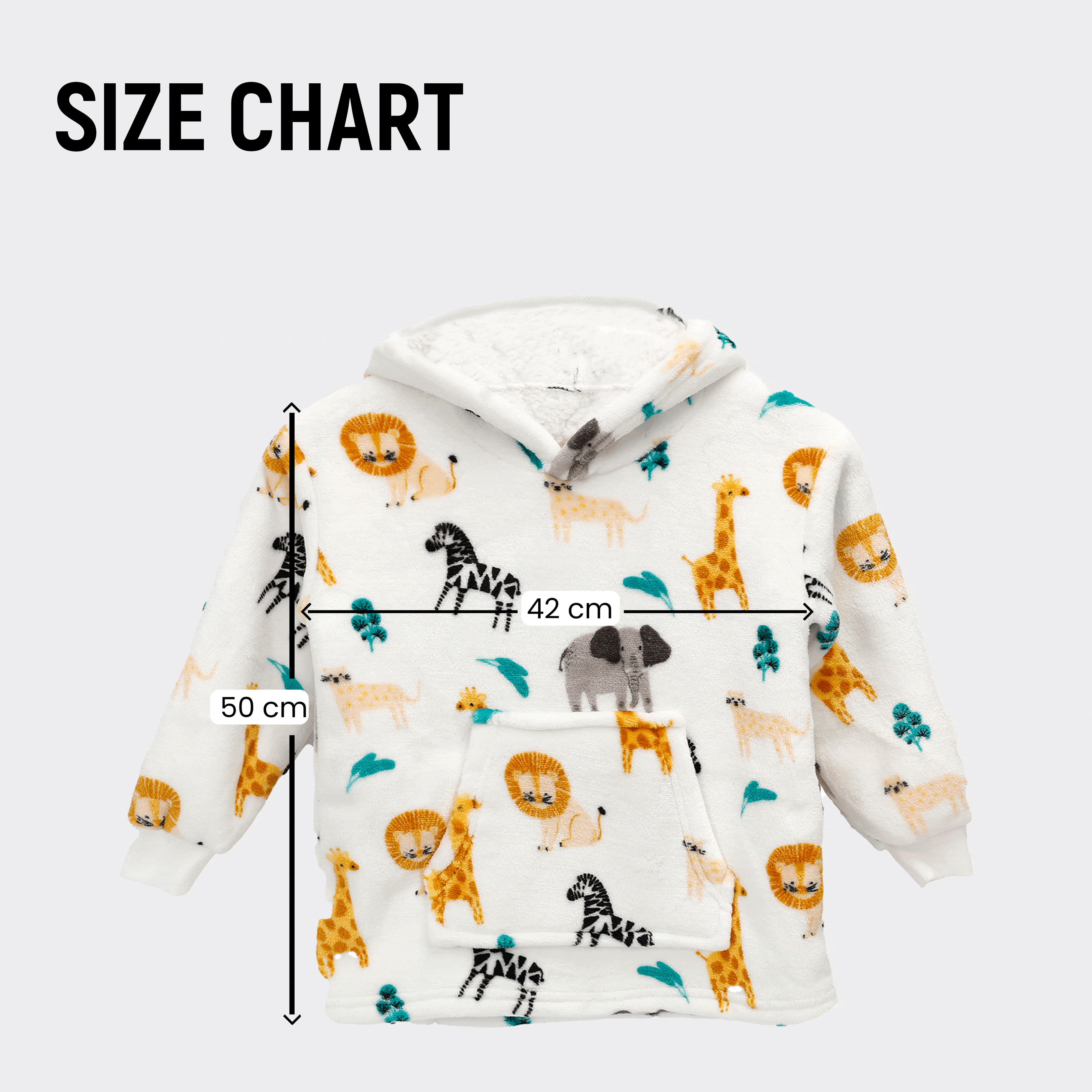 OLIVIA ROCCO Kids Hoodie Blanket – Safari Sloth Fleece Wearable Sweatshirt