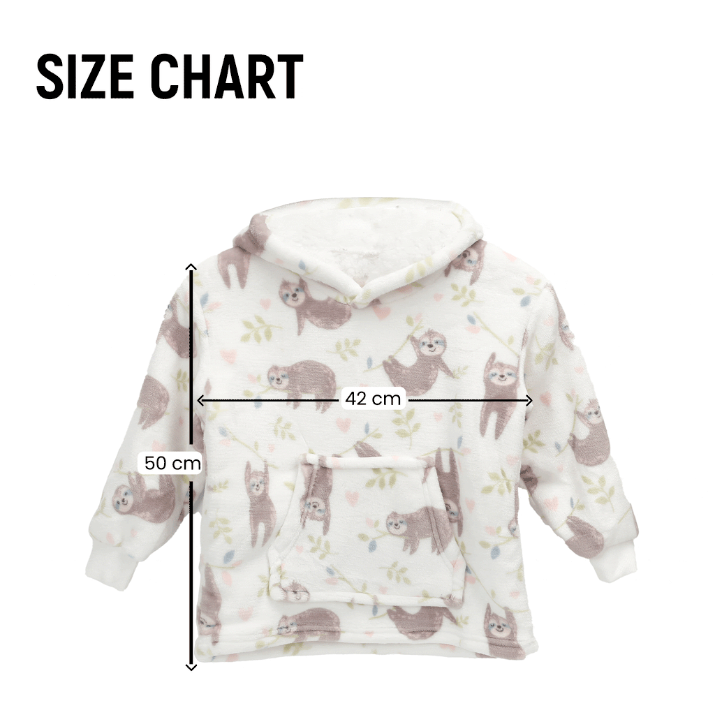 OLIVIA ROCCO Kids Hoodie Blanket – Safari Sloth Fleece Wearable Sweatshirt