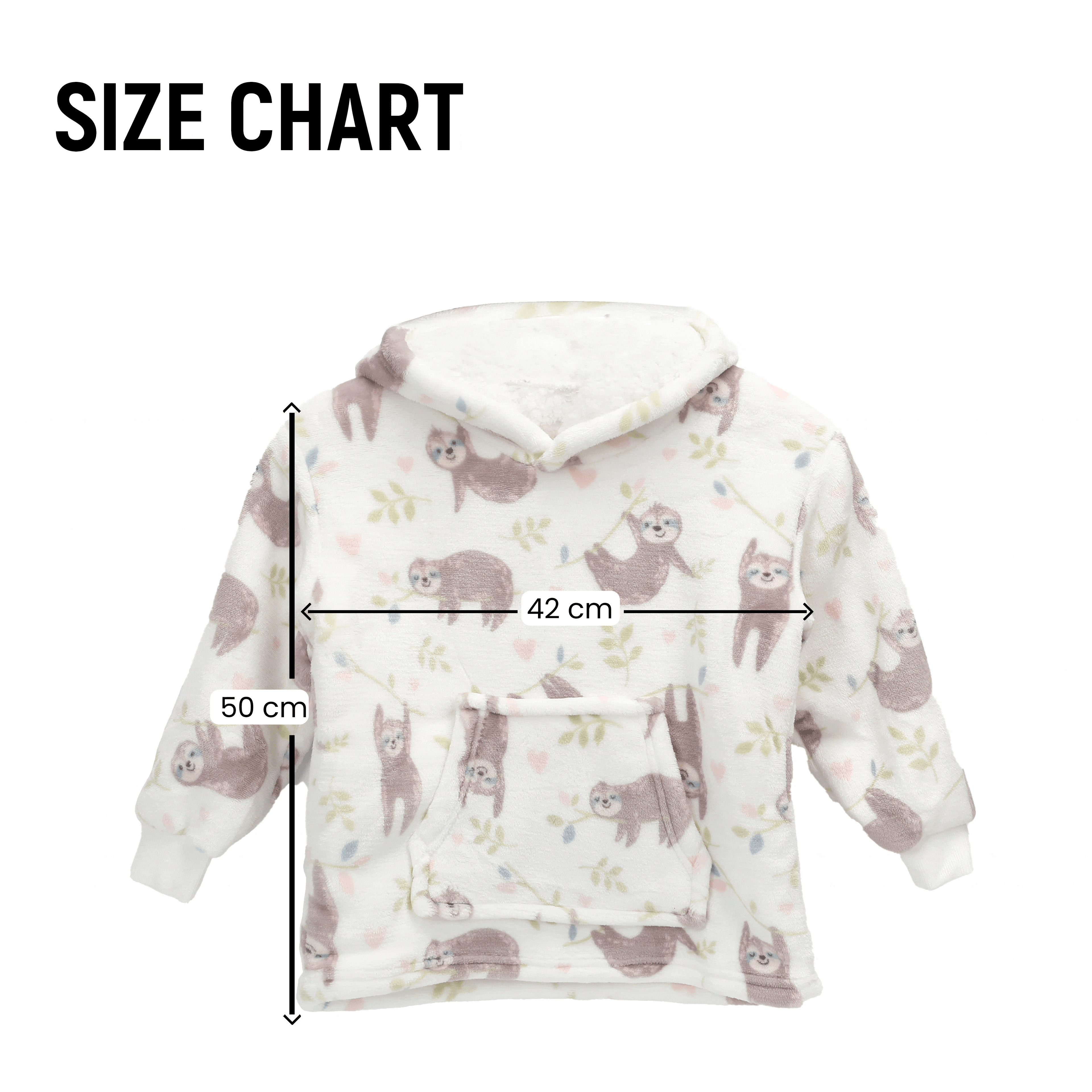 OLIVIA ROCCO Kids Hoodie Blanket – Safari Sloth Fleece Wearable Sweatshirt
