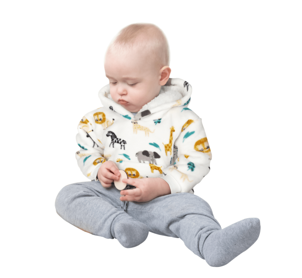 OLIVIA ROCCO Kids Hoodie Blanket – Safari Sloth Fleece Wearable Sweatshirt