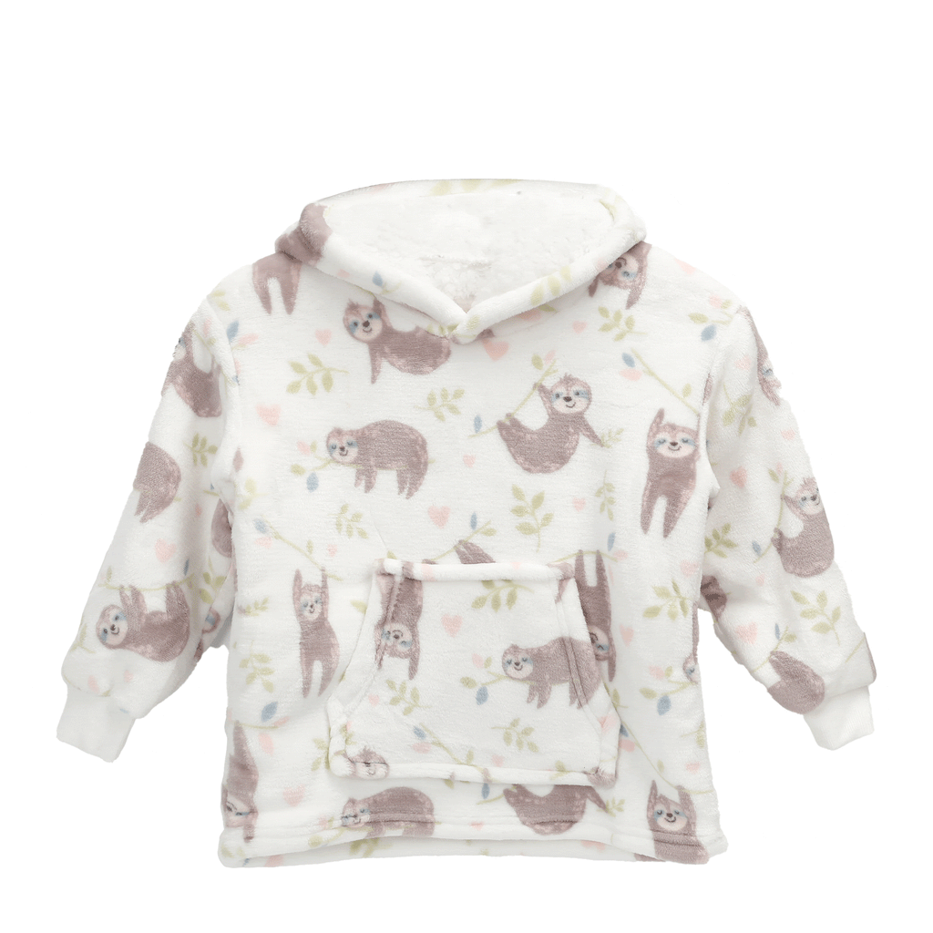 OLIVIA ROCCO Kids Hoodie Blanket – Safari Sloth Fleece Wearable Sweatshirt