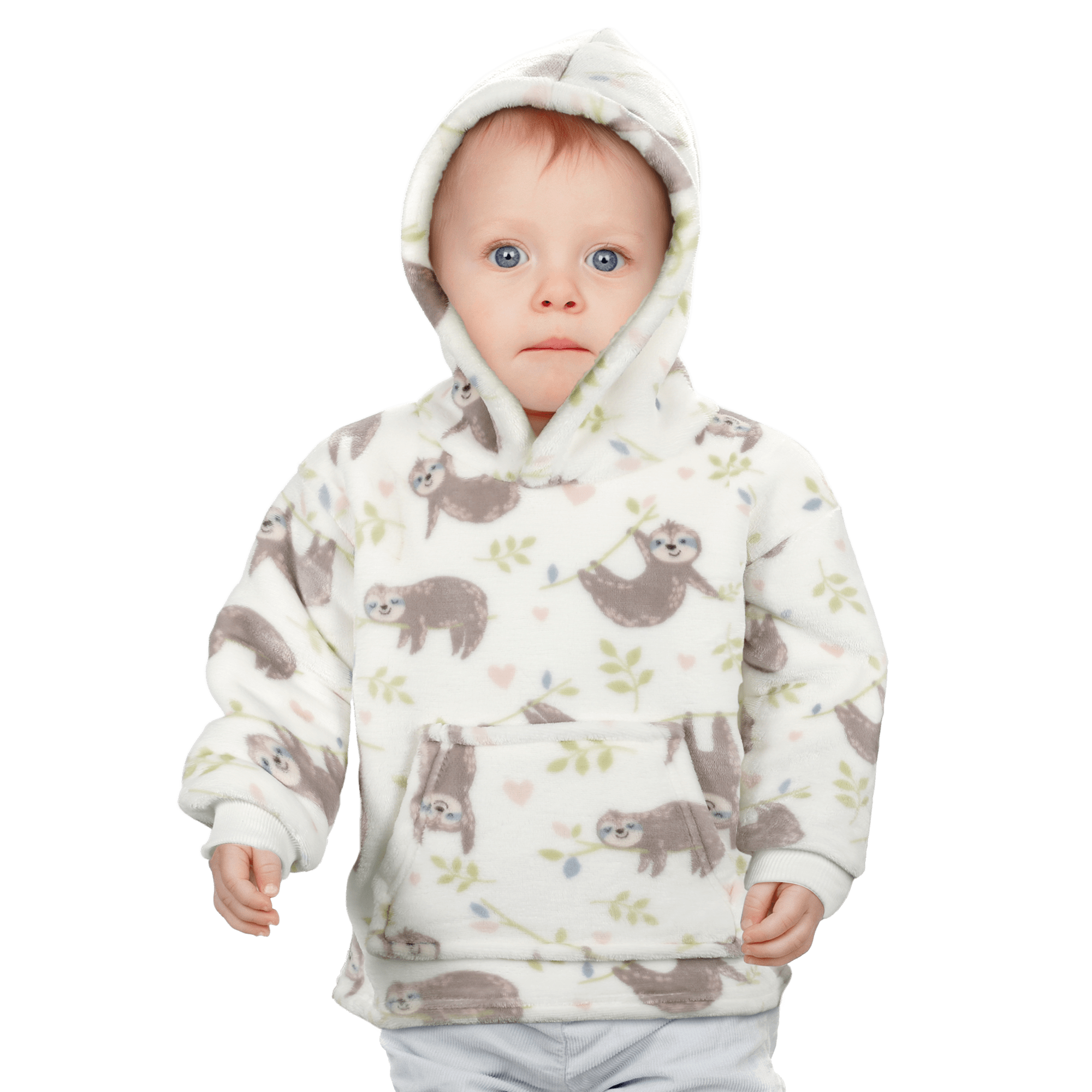 OLIVIA ROCCO Kids Hoodie Blanket – Safari Sloth Fleece Wearable Sweatshirt