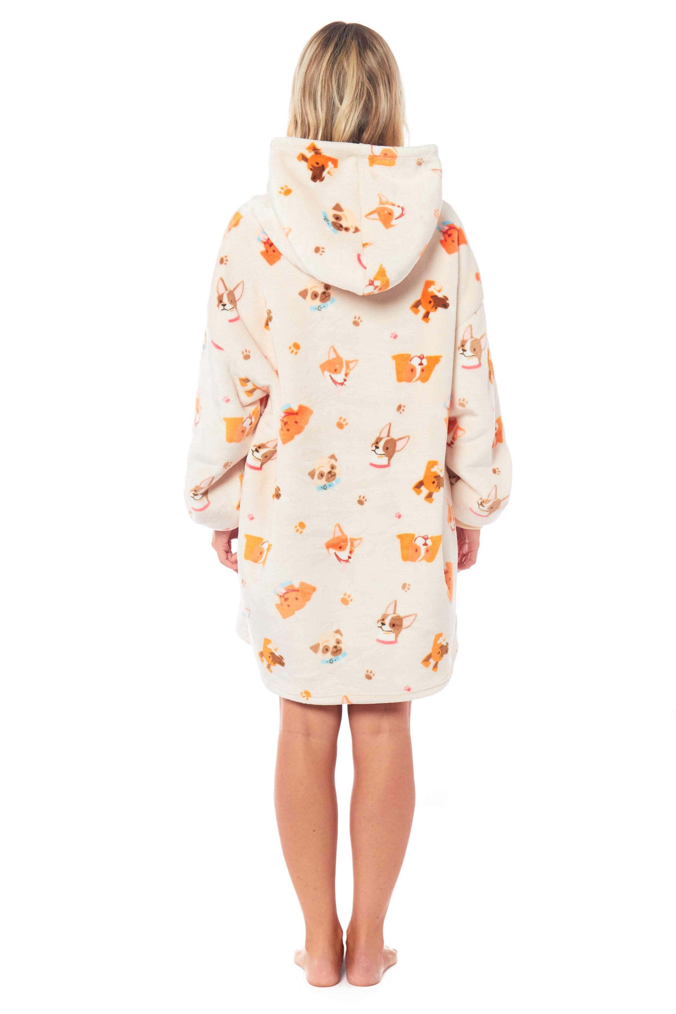 OLIVIA ROCCO Dogs Print Hooded Blanket – Reversible Sherpa Fleece Hoodie
