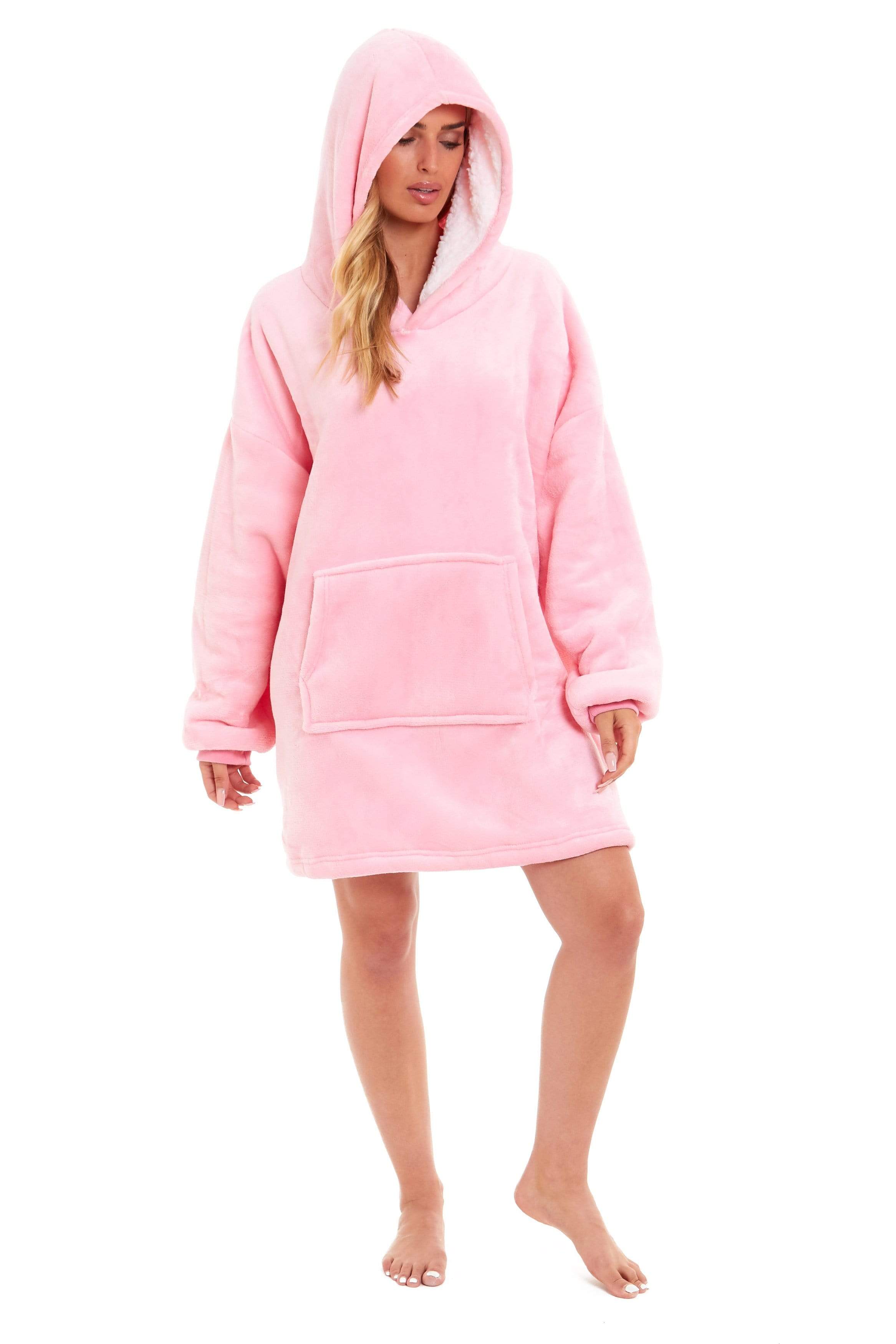OLIVIA ROCCO Oversized Hooded Blanket – Reversible Sherpa Fleece Hoodie