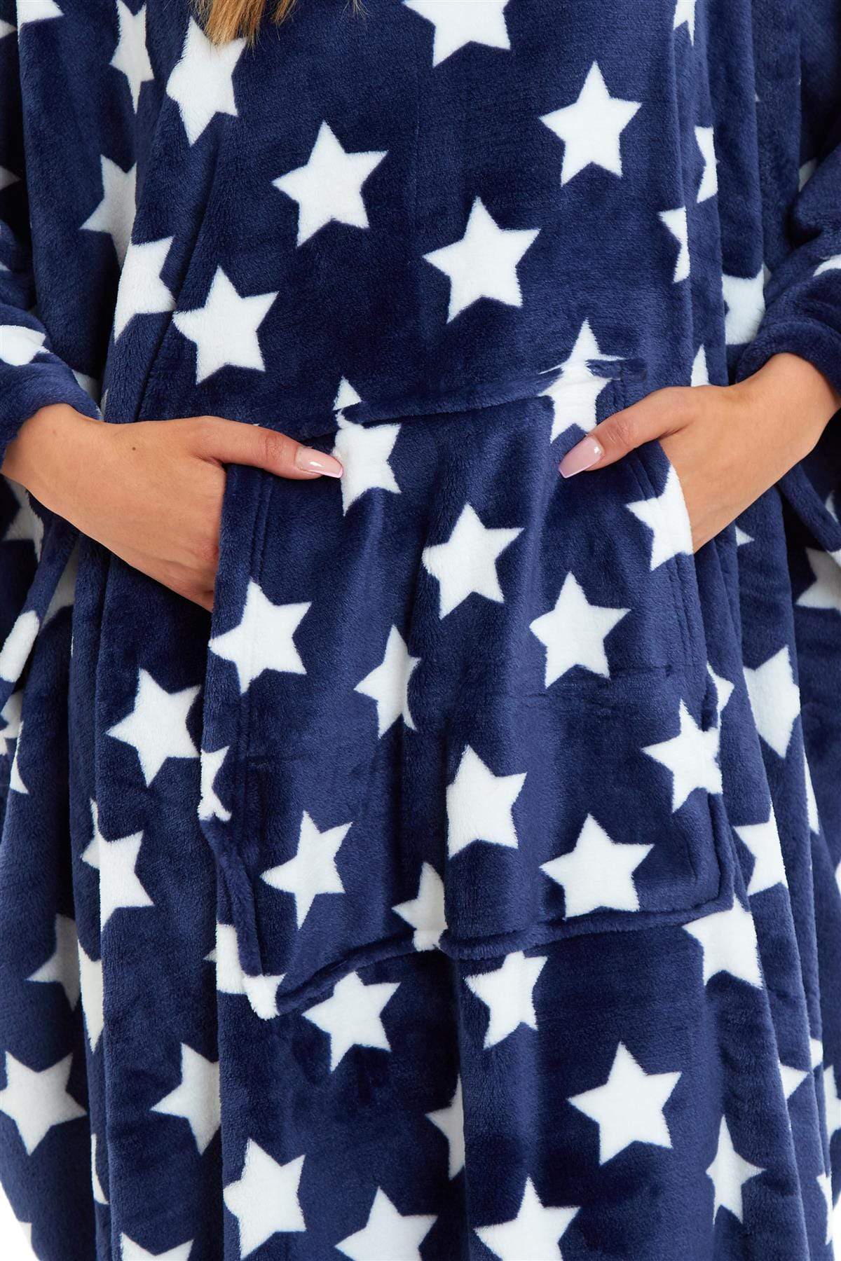 OLIVIA ROCCO Wearable Hooded Blanket – Oversized Plush Fleece Poncho