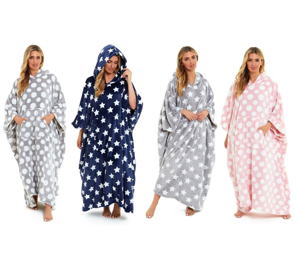 OLIVIA ROCCO Wearable Hooded Blanket – Oversized Plush Fleece Poncho