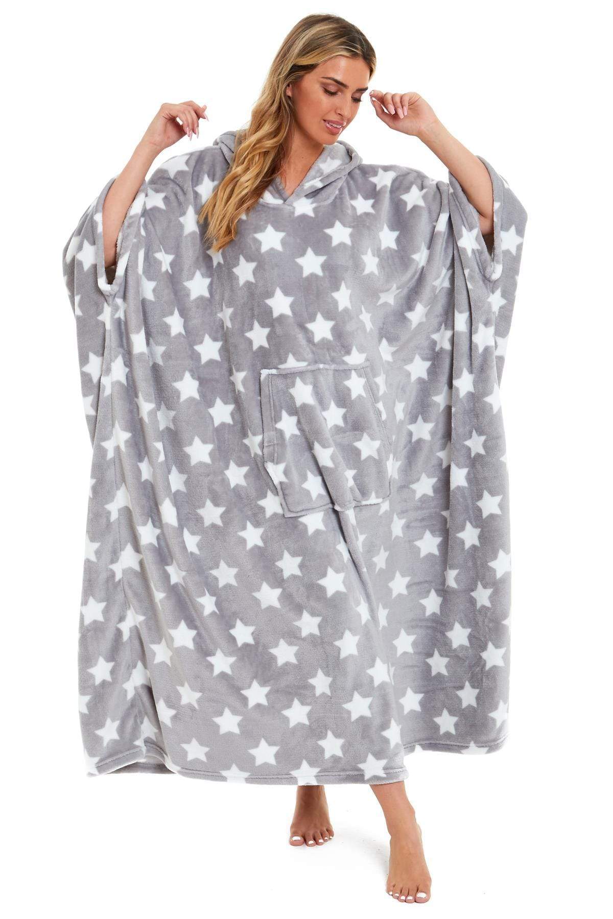 OLIVIA ROCCO Wearable Hooded Blanket – Oversized Plush Fleece Poncho