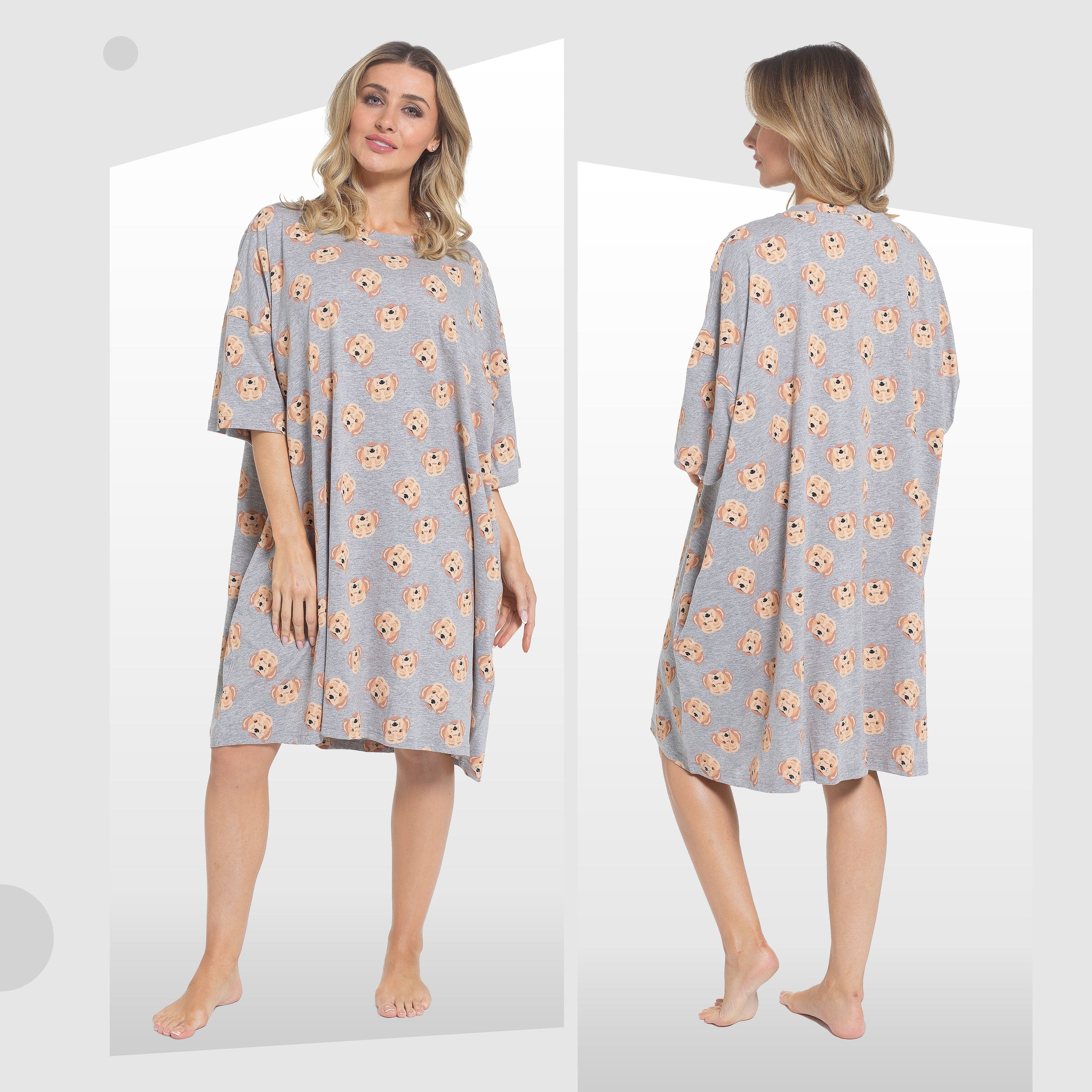 OLIVIA ROCCO Women's 100% Cotton Oversized Nightshirt – Baggy Nighty Dress