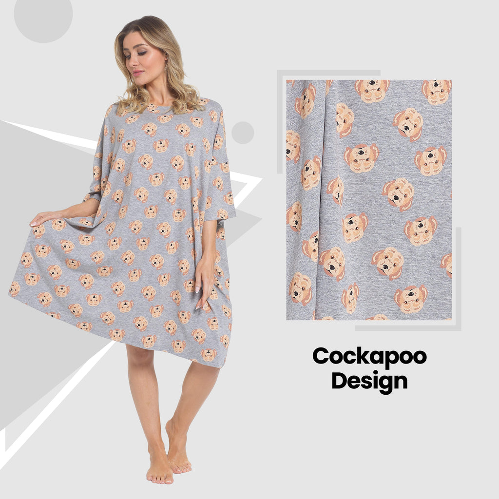 OLIVIA ROCCO Women's 100% Cotton Oversized Nightshirt – Baggy Nighty Dress