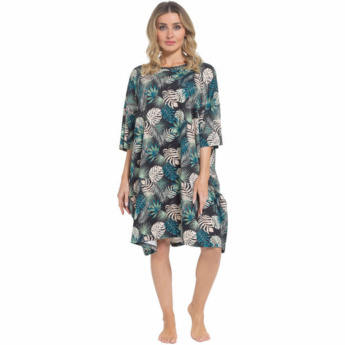 OLIVIA ROCCO Women's 100% Cotton Oversized Tropical Nightdress