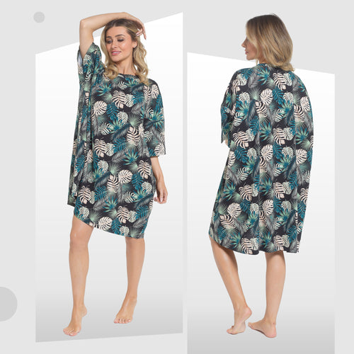 OLIVIA ROCCO Women's 100% Cotton Oversized Tropical Nightdress