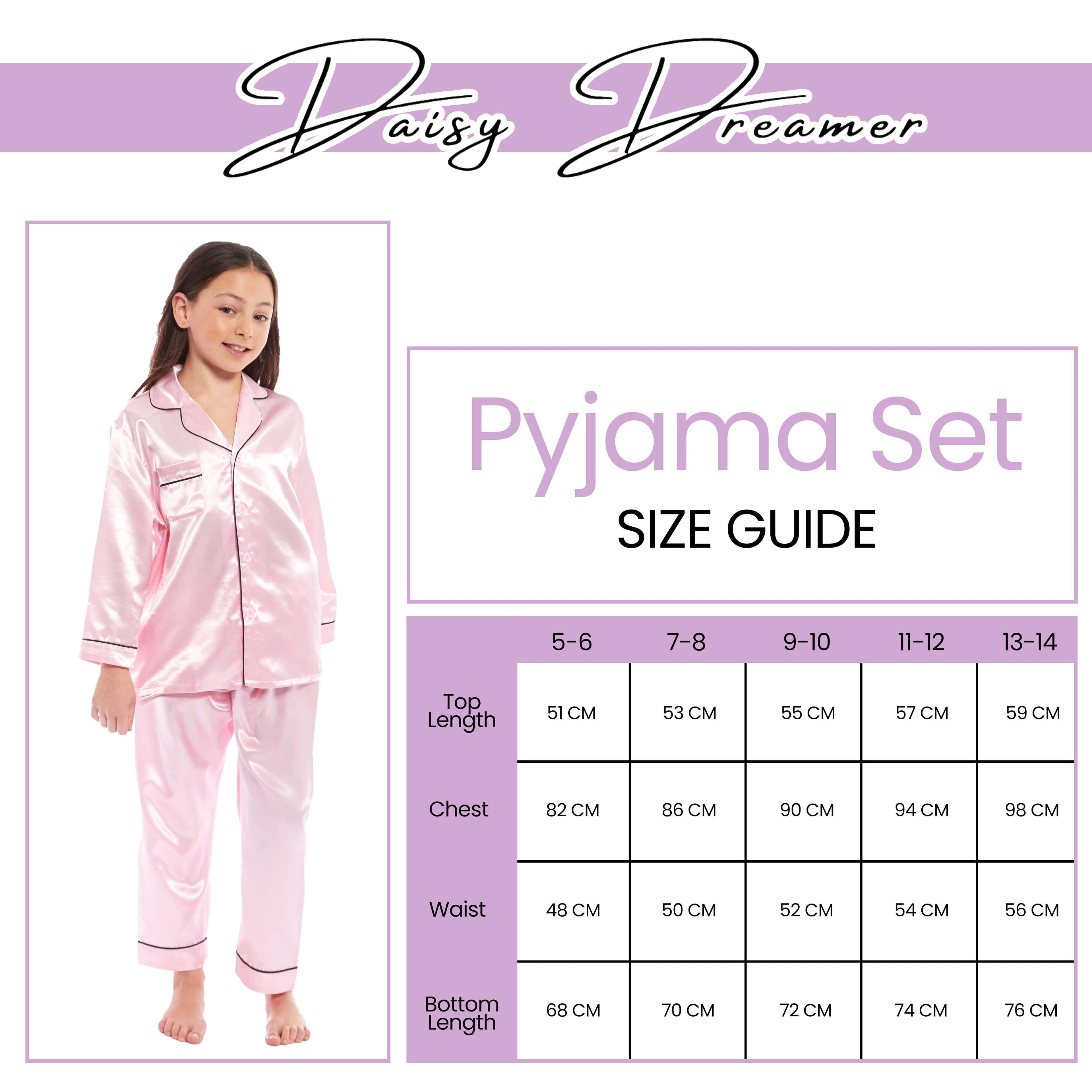 OLIVIA ROCCO Girls Satin Silk Pajama Set – Long Sleeve Button Down PJs