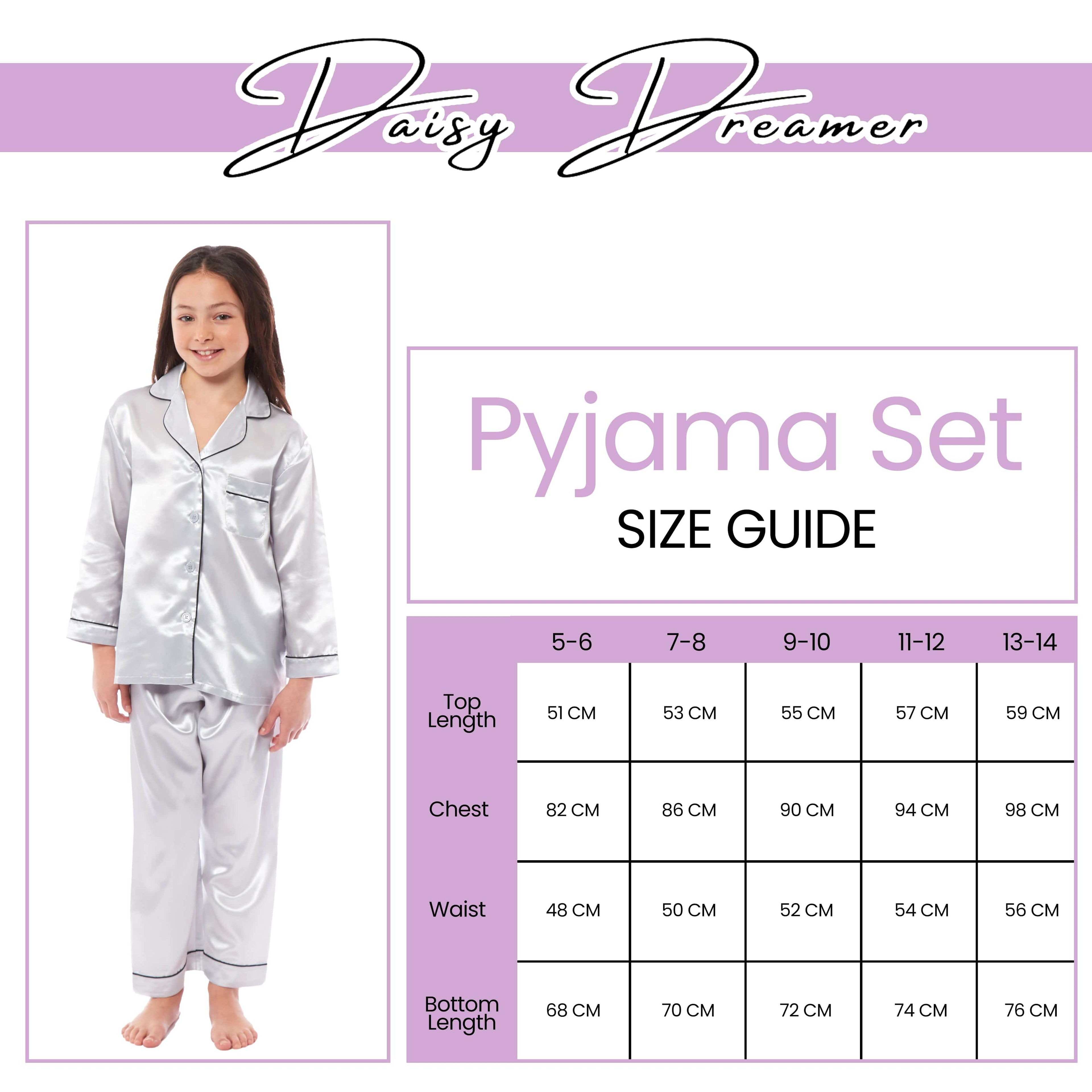 OLIVIA ROCCO Girls Satin Silk Pajama Set – Long Sleeve Button Down PJs