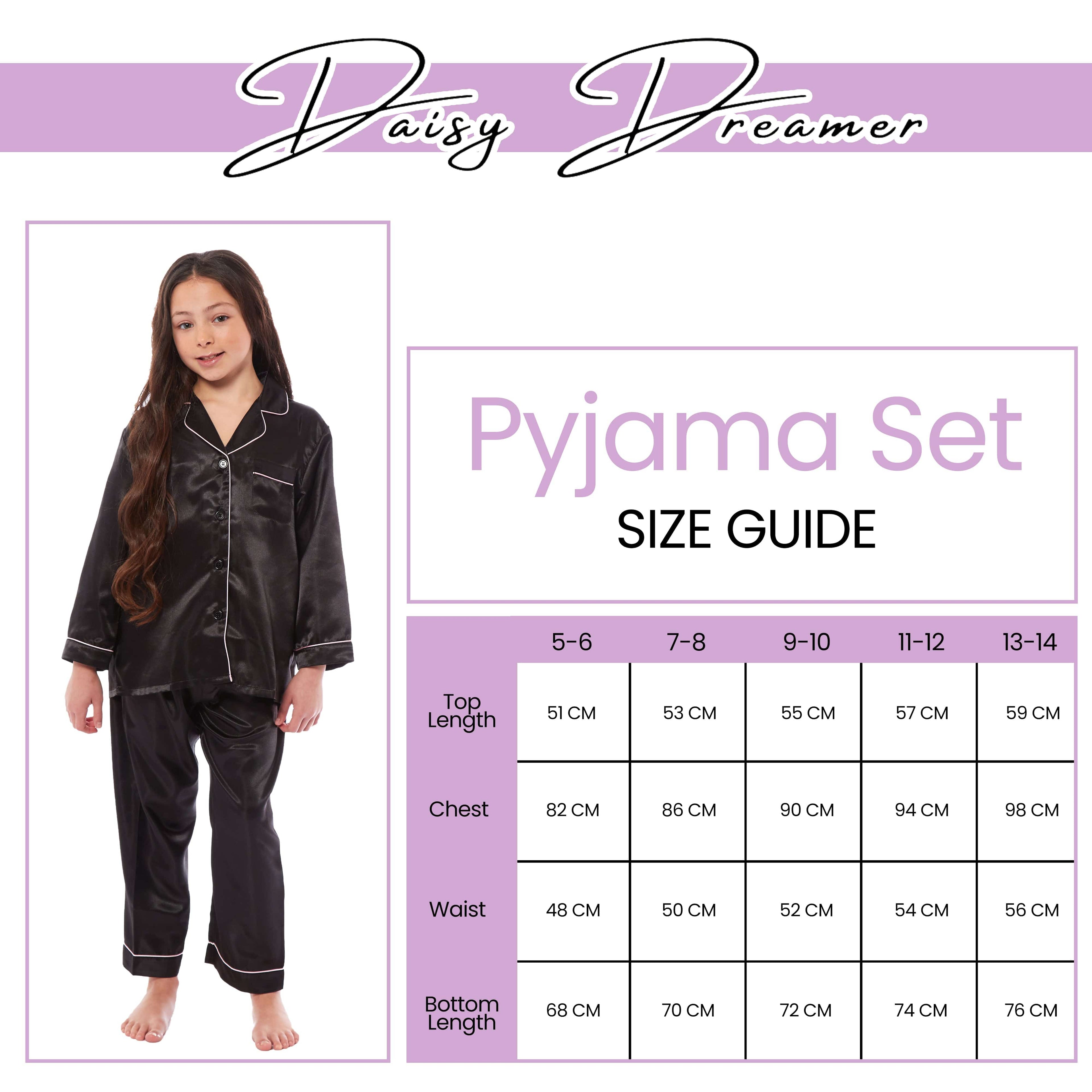 OLIVIA ROCCO Girls Satin Silk Pajama Set – Long Sleeve Button Down PJs