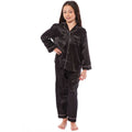 OLIVIA ROCCO Girls Satin Silk Pajama Set – Long Sleeve Button Down PJs
