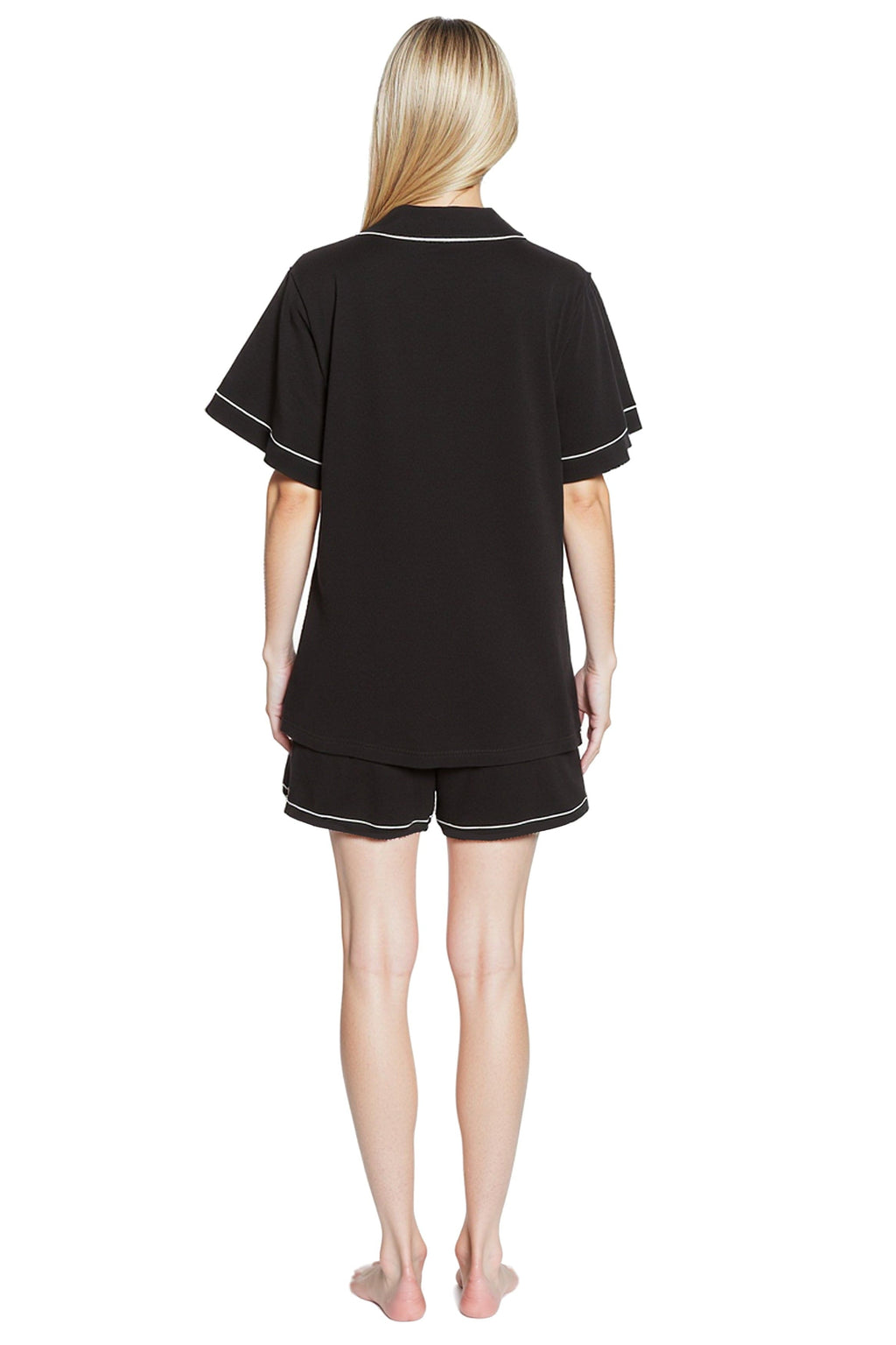 Daisy Dreamer Women's Short Pyjama Set – Super Soft Black Sleepwear