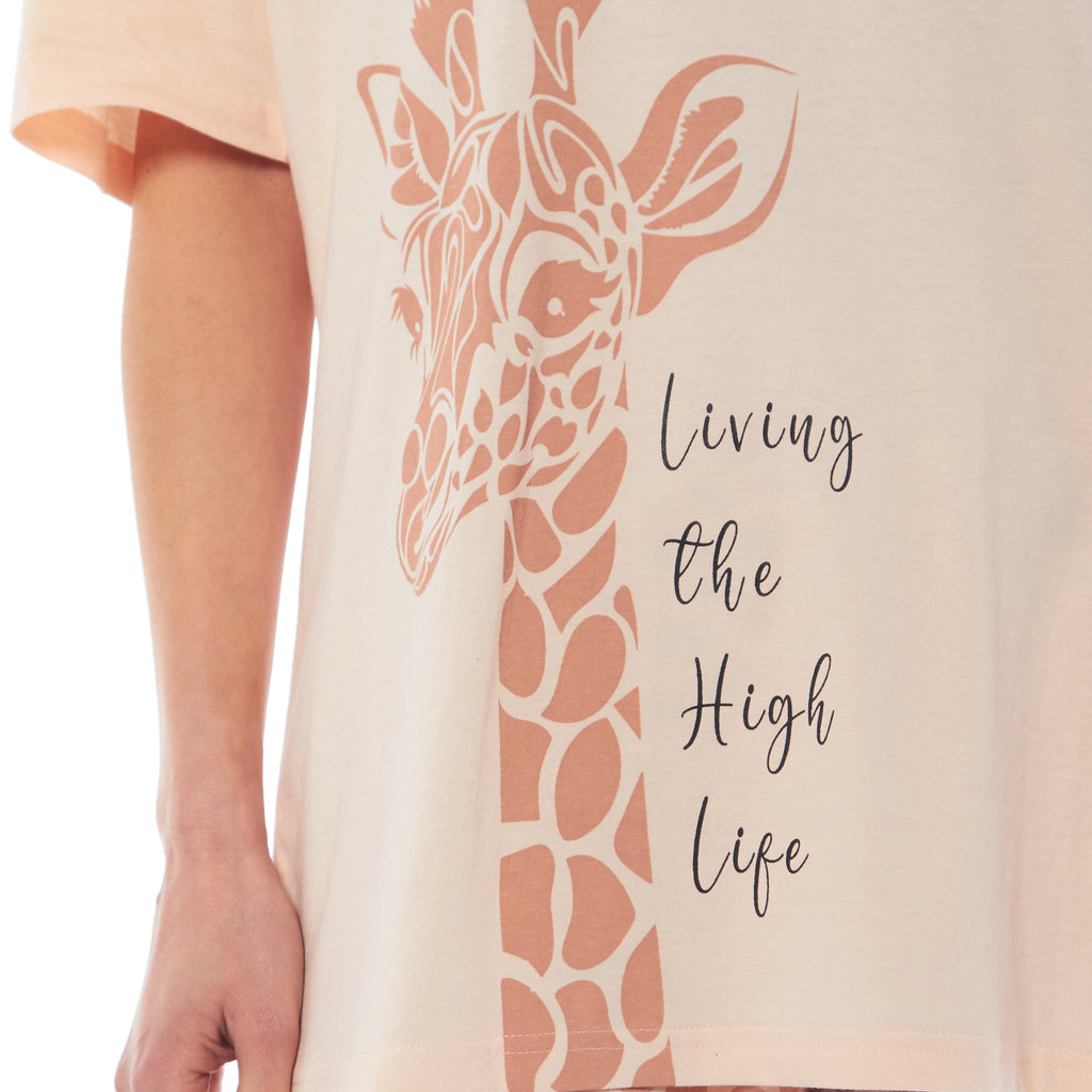 OLIVIA ROCCO Women's Cotton Pajama Set – Oversized T-Shirt and Leggings