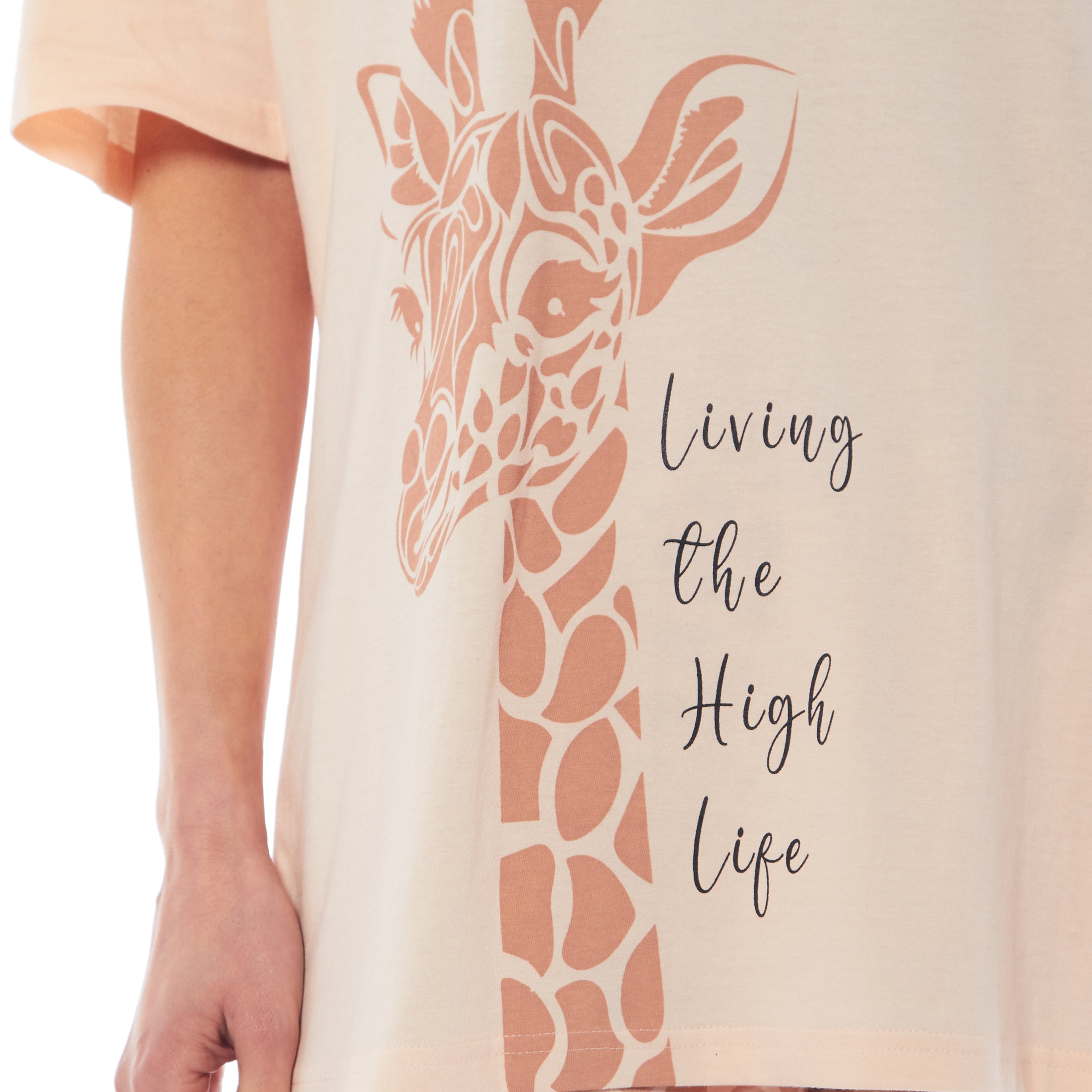OLIVIA ROCCO Women's Cotton Pajama Set – Oversized T-Shirt and Leggings