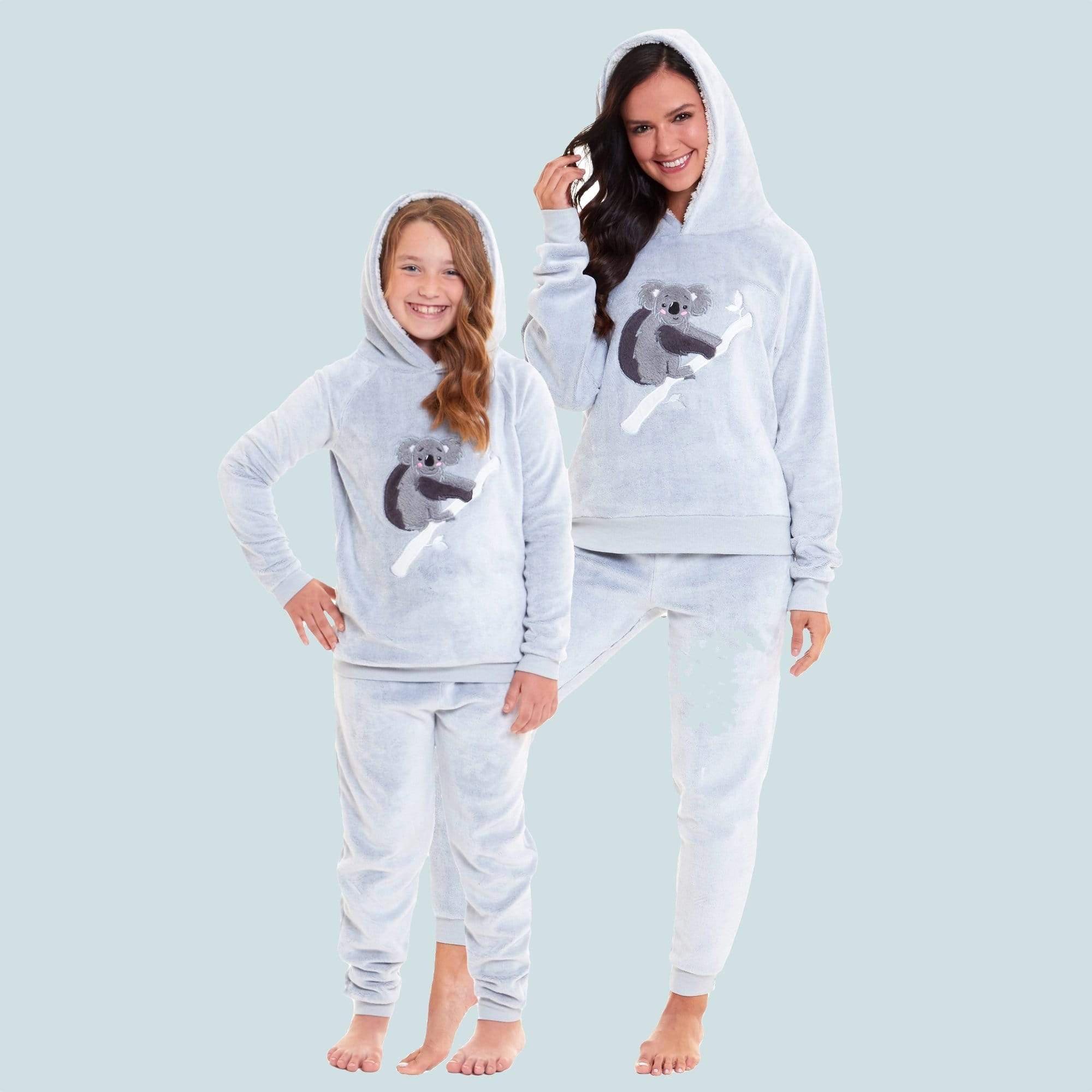 OLIVIA ROCCO Matching Mother Daughter Koala Plush Fleece Pyjama Set
