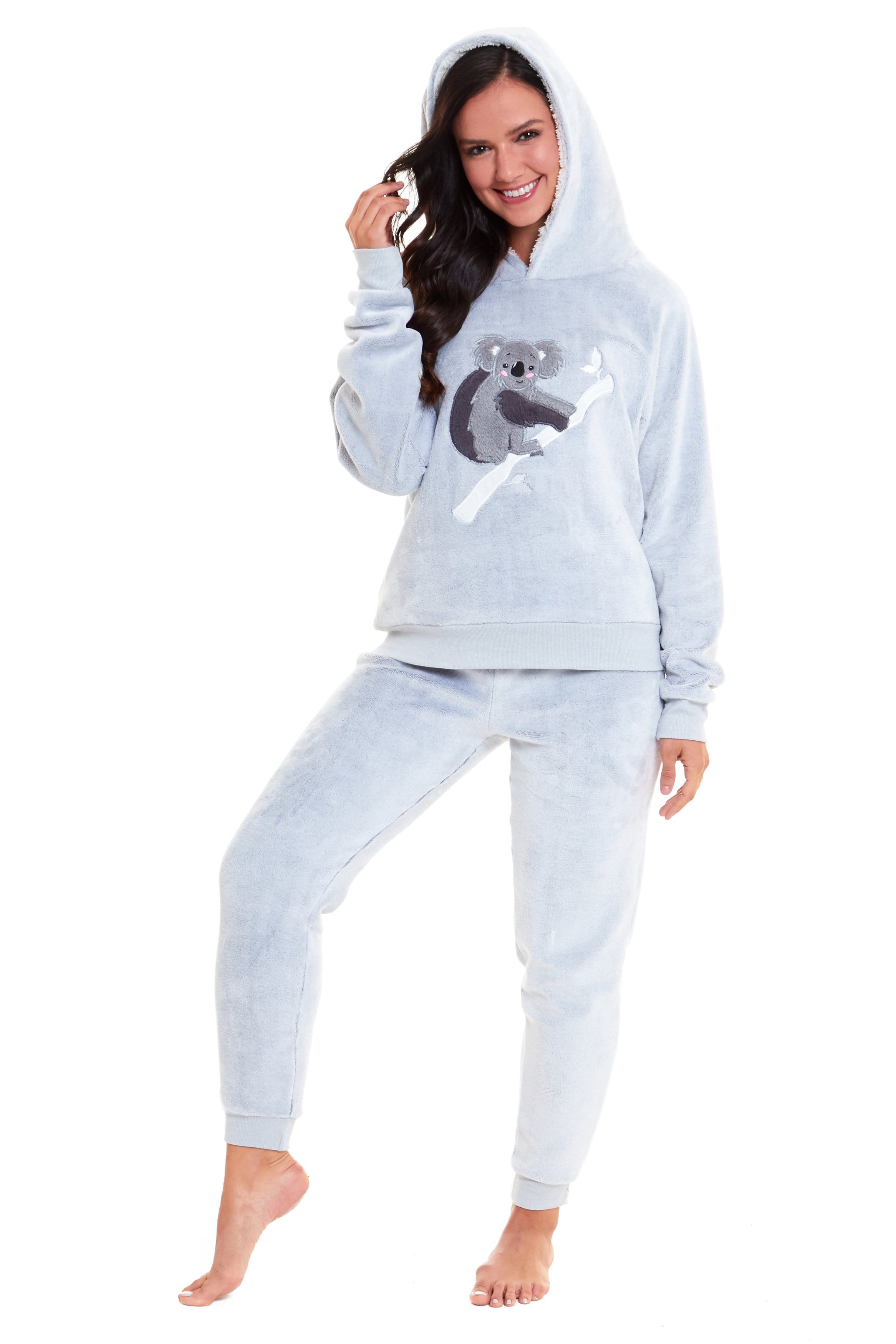 OLIVIA ROCCO Matching Mother Daughter Koala Plush Fleece Pyjama Set