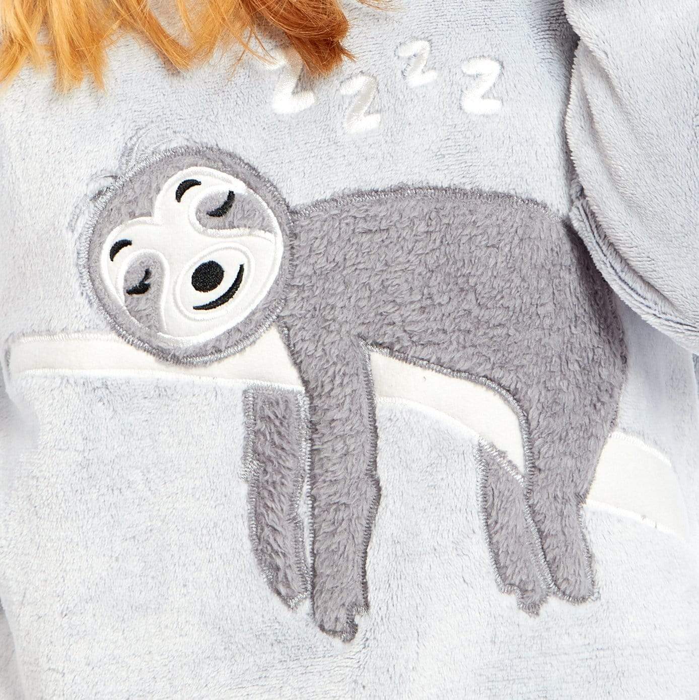 OLIVIA ROCCO Sloth Plush Fleece Hooded Pajama Set | Sherpa Lined Nightwear