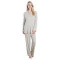 Daisy Dreamer Women's Grey Pyjama Set – Soft Touch Button Up Nightwear