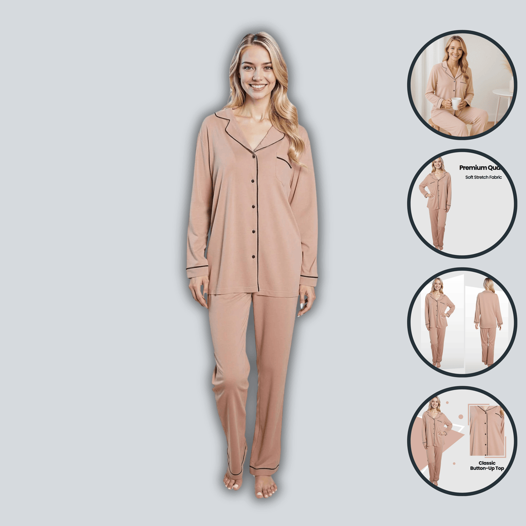 Daisy Dreamer Women's Pyjama Set – Soft Touch Button-Up Nightwear