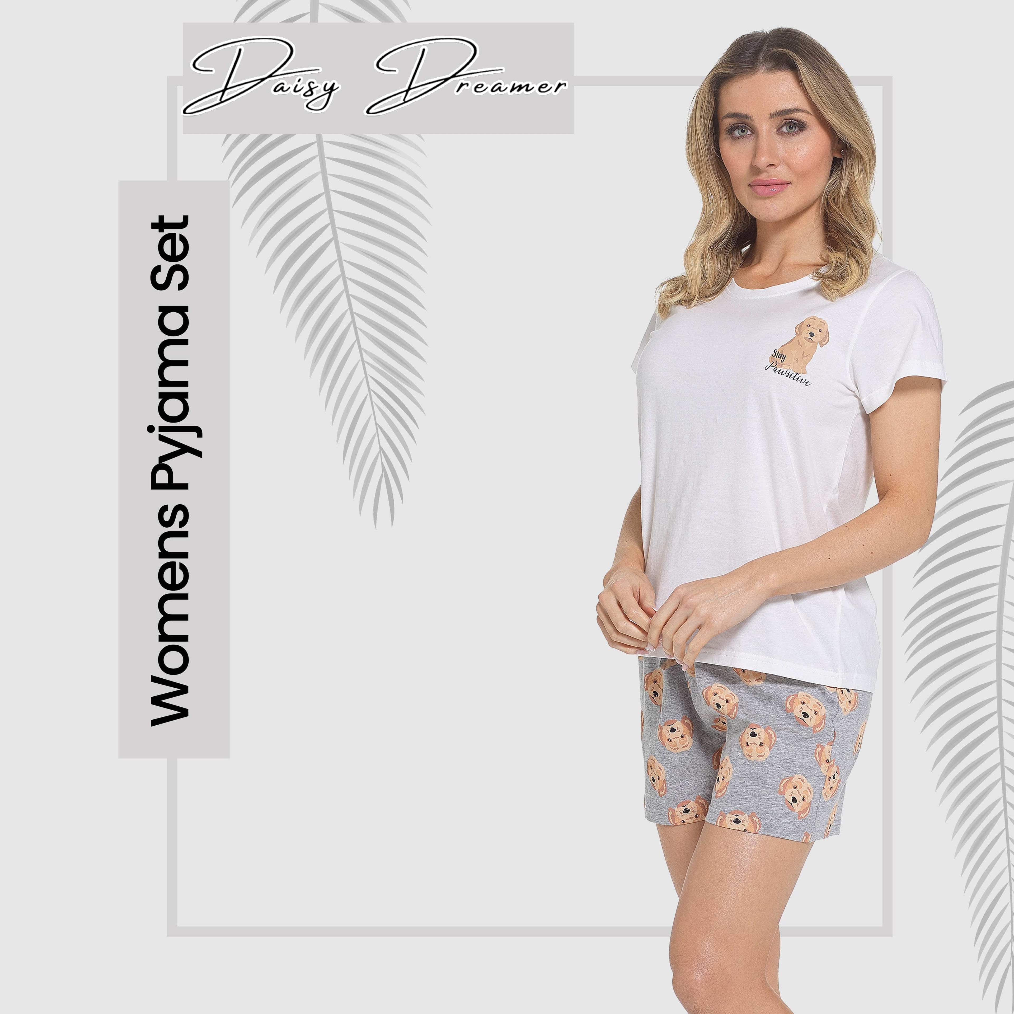 OLIVIA ROCCO Women's Cockapoo Pyjama Set – 100% Cotton Summer Loungewear