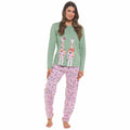 OLIVIA ROCCO Women's Giraffe Print Cotton Jersey Long Sleeve Pyjama Set