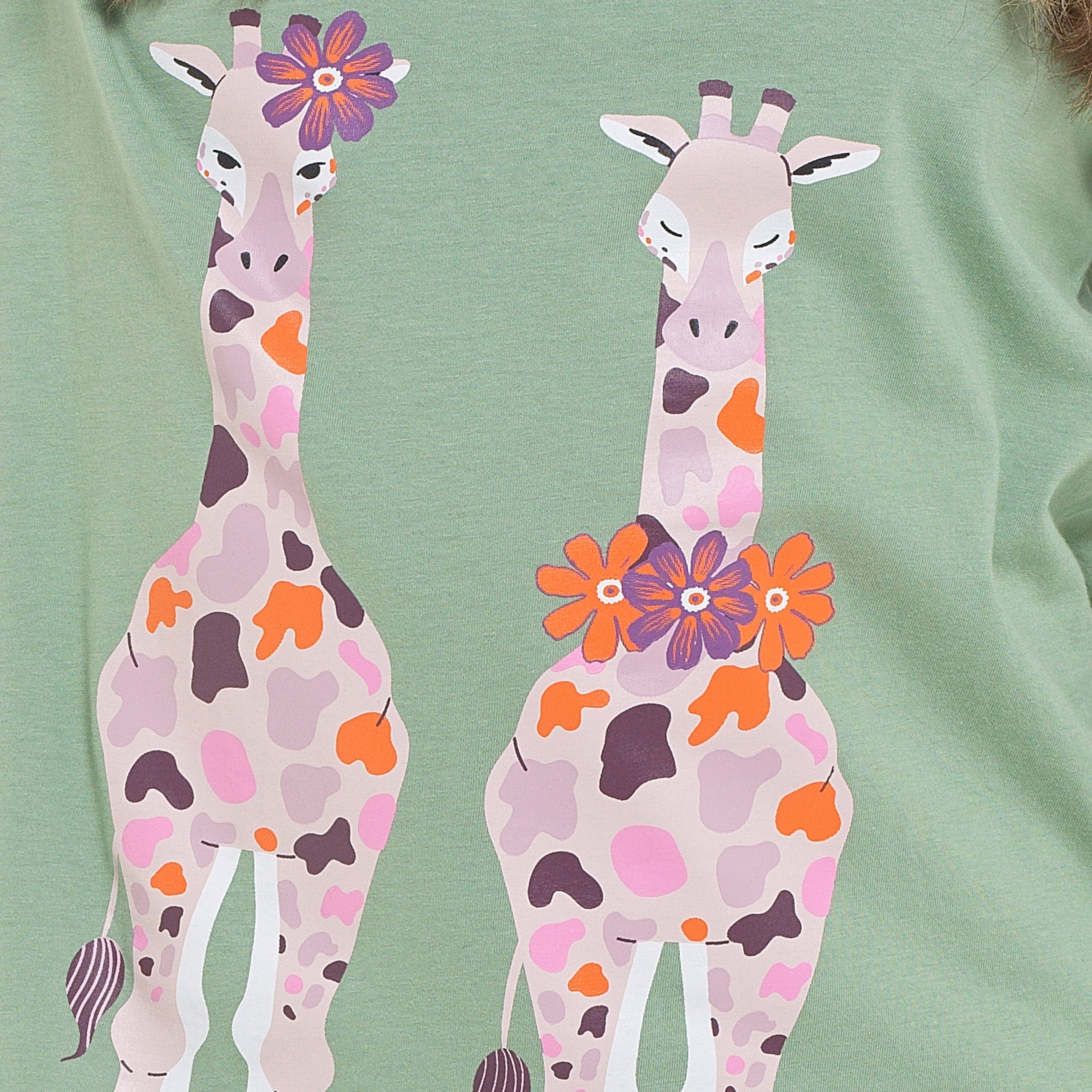 OLIVIA ROCCO Women's Giraffe Print Cotton Jersey Long Sleeve Pyjama Set