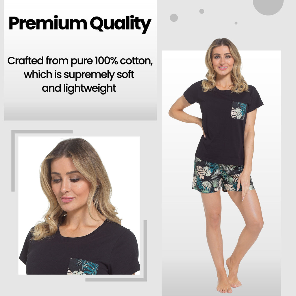 Daisy Dreamer Women's Tropical Pyjama Set – Soft Cotton Summer Loungewear