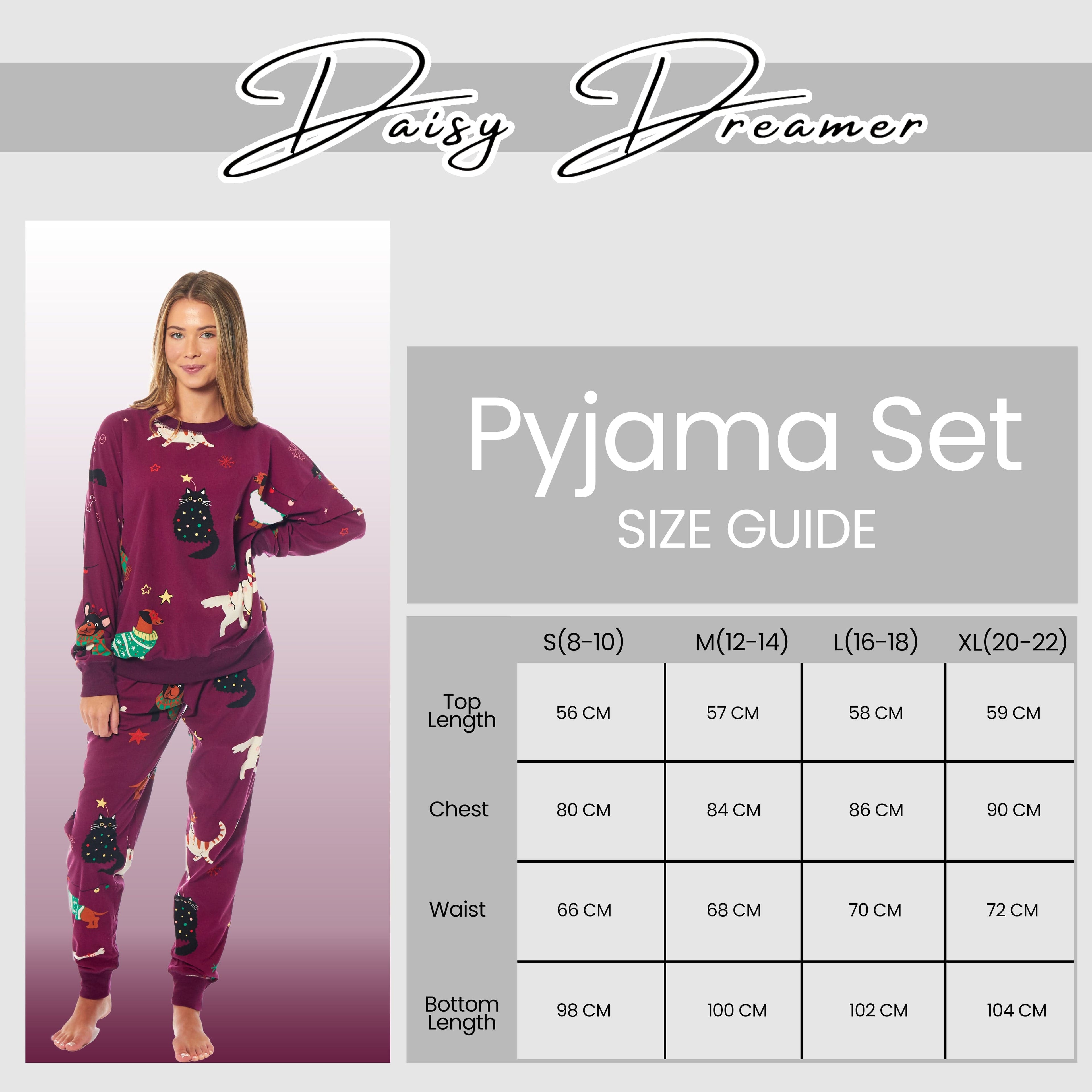 OLIVIA ROCCO Women's Animal Print Fleece Pyjama Set – Warm Loungewear