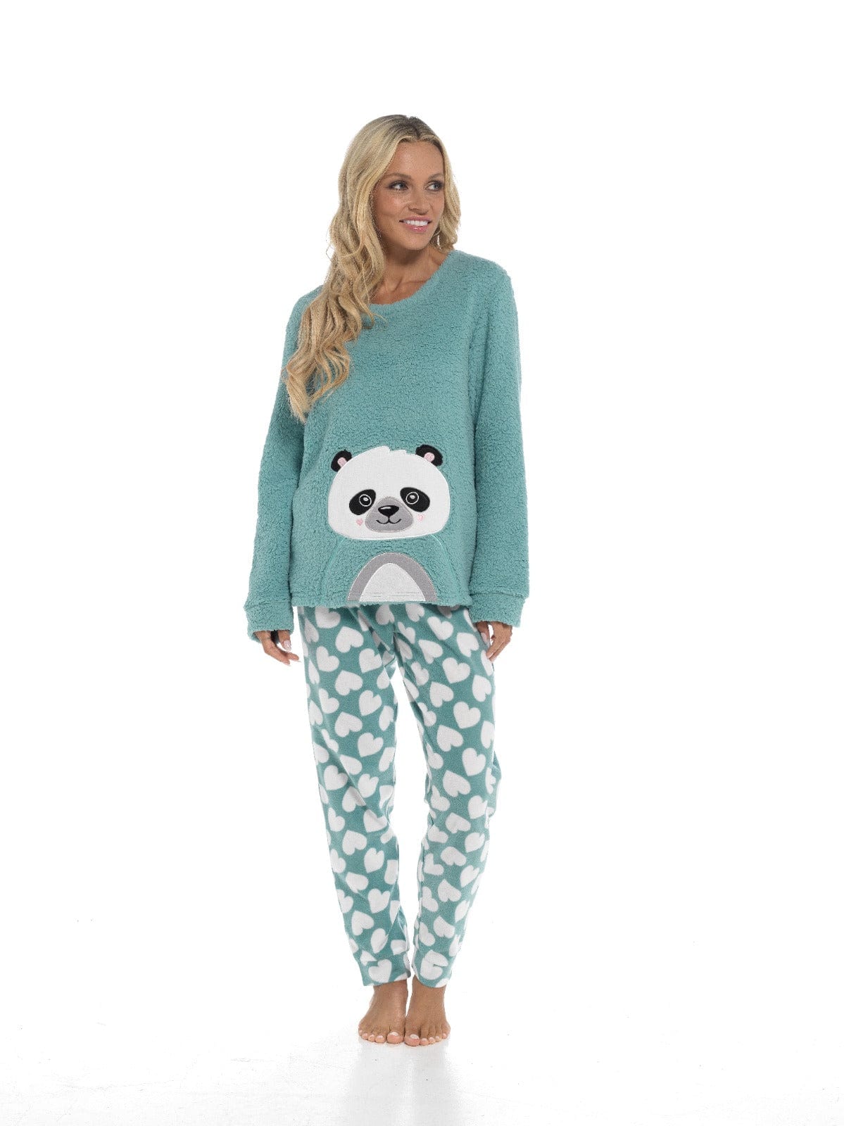OLIVIA ROCCO Women's Panda Fleece Pyjama Set – Cozy Winter Loungewear