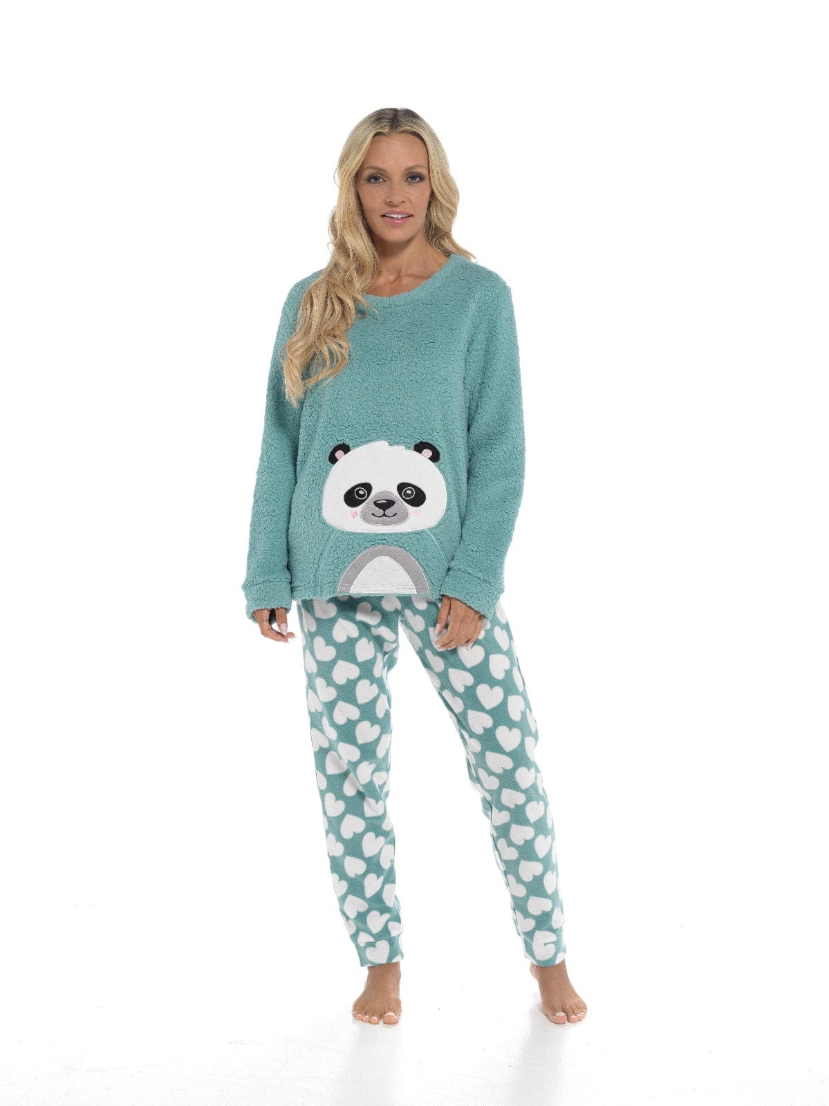 OLIVIA ROCCO Women's Panda Fleece Pyjama Set – Cozy Winter Loungewear