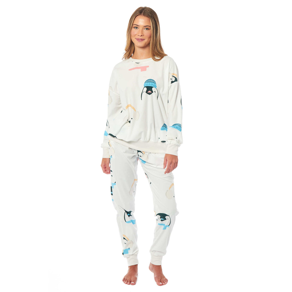 OLIVIA ROCCO Women's Fleece Pyjama Set – Warm Animal Print Loungewear