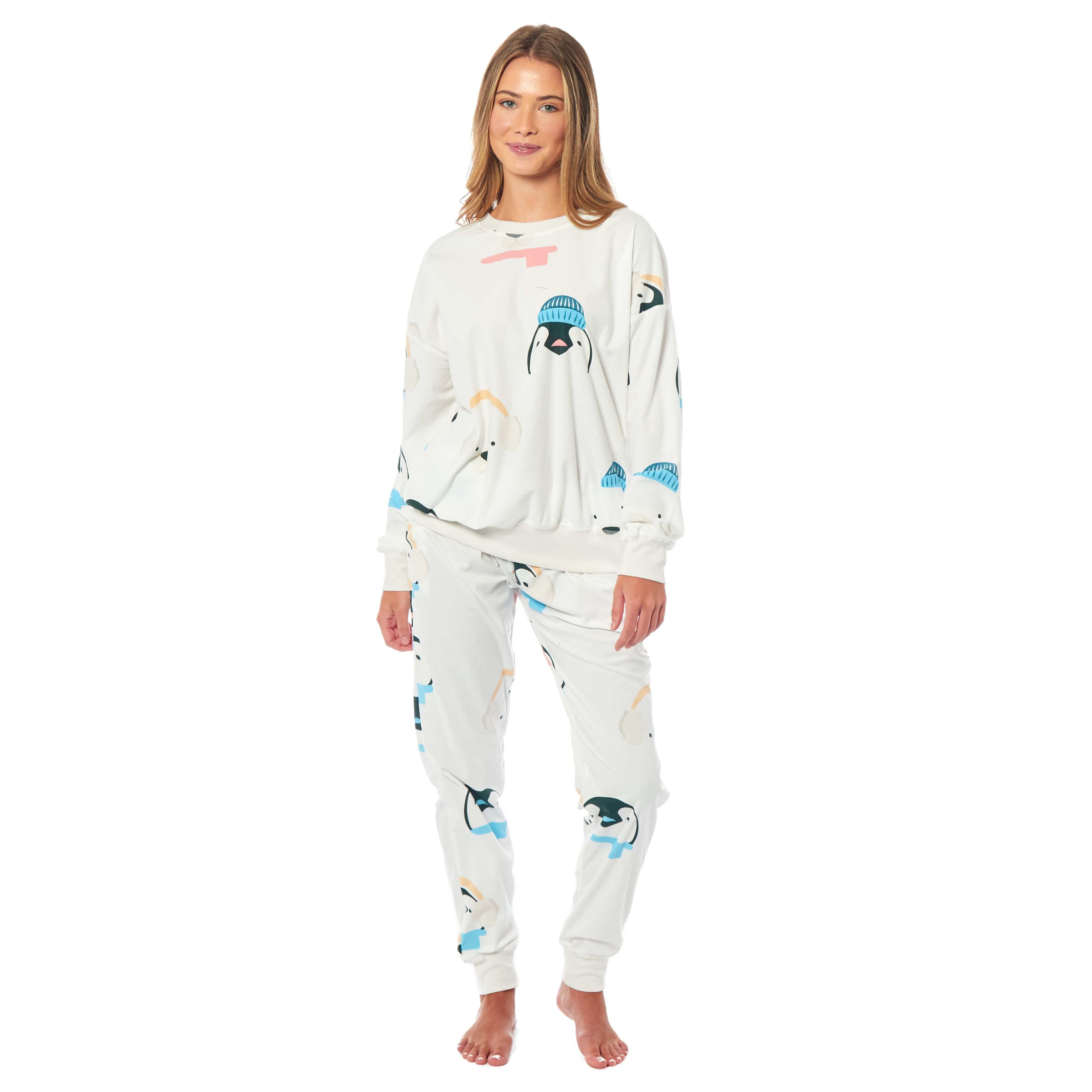 OLIVIA ROCCO Women's Fleece Pyjama Set – Warm Animal Print Loungewear