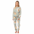 Daisy Dreamer Women's Fleece Pyjama Set | Sloth Animal Print Sleepwear