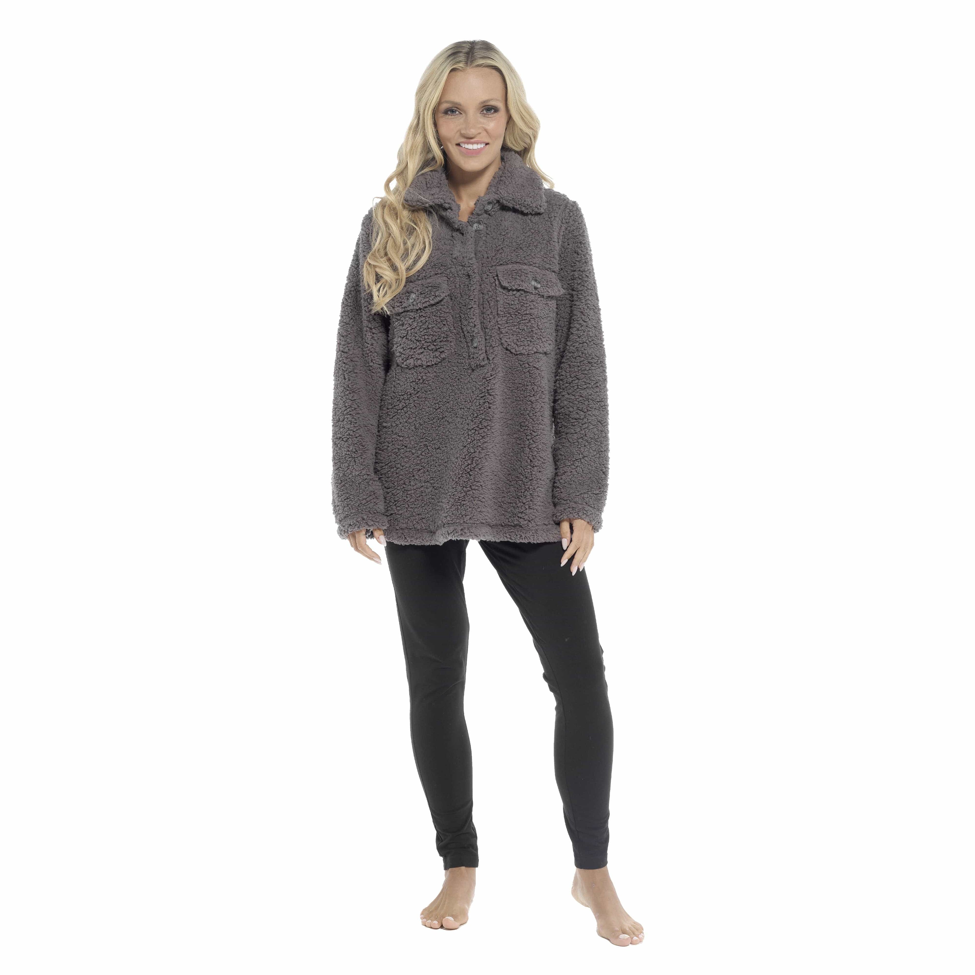 OLIVIA ROCCO Women's Sherpa Loungewear Set – Soft Top and Leggings PJs