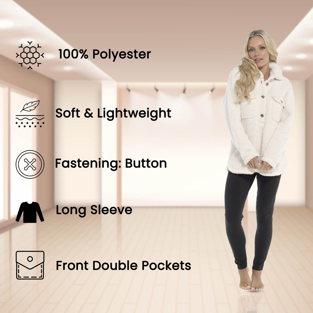 OLIVIA ROCCO Women's Sherpa Loungewear Set – Soft Top and Leggings PJs