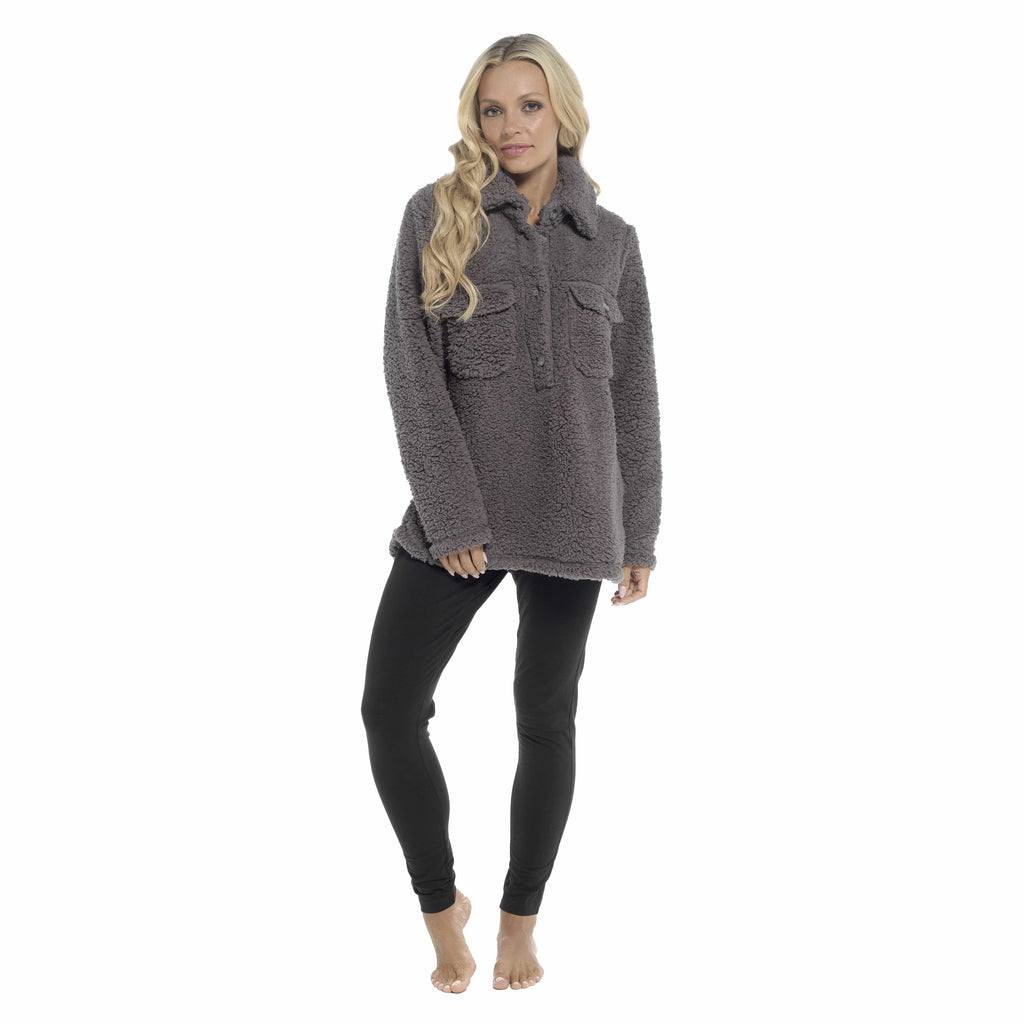 OLIVIA ROCCO Women's Sherpa Loungewear Set – Soft Top and Leggings PJs
