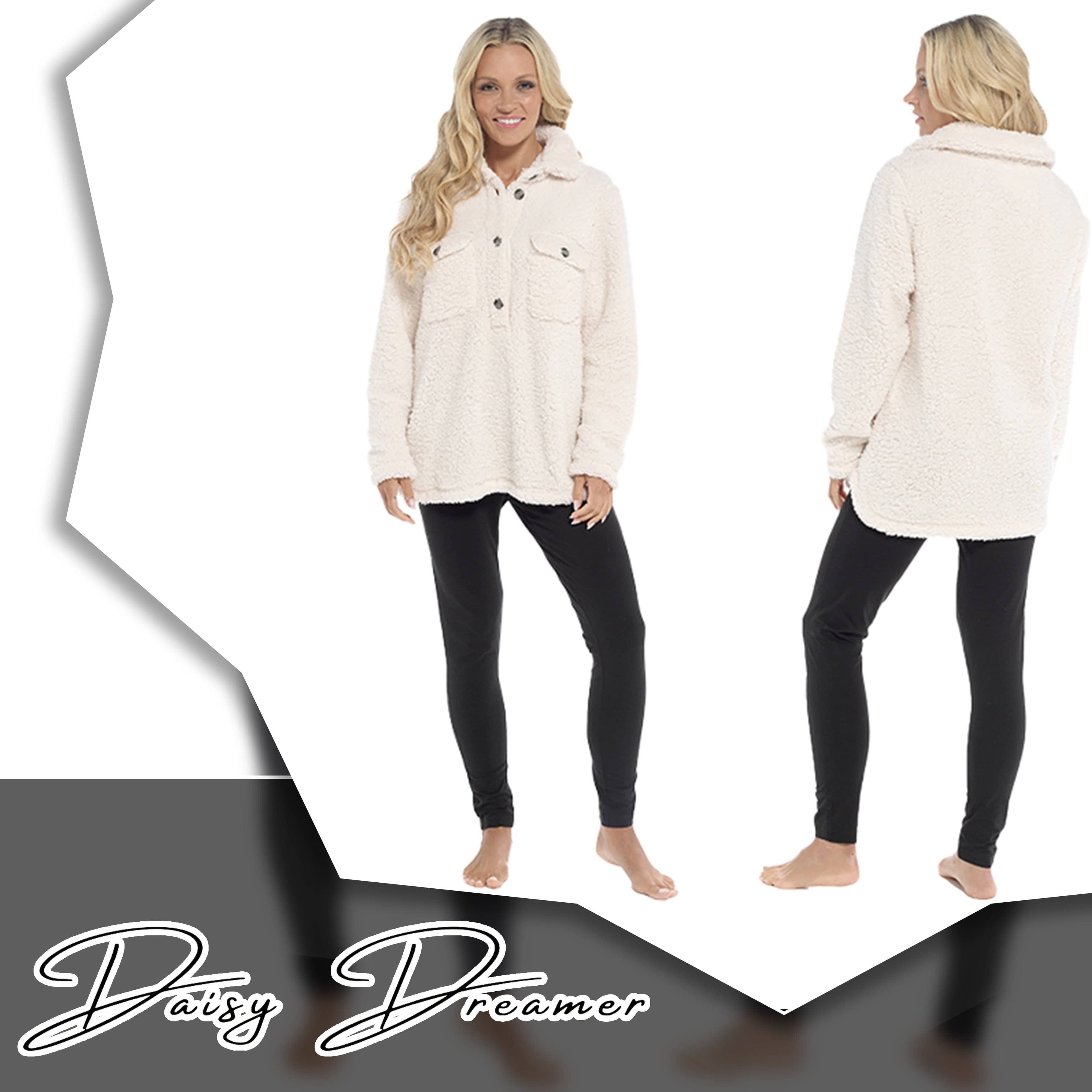 OLIVIA ROCCO Women's Sherpa Loungewear Set – Soft Top and Leggings PJs