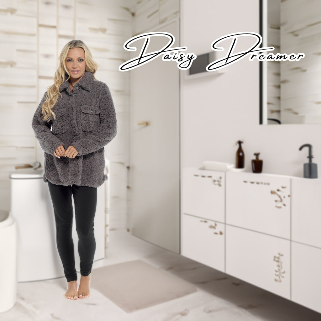 OLIVIA ROCCO Women's Sherpa Loungewear Set – Soft Top and Leggings PJs