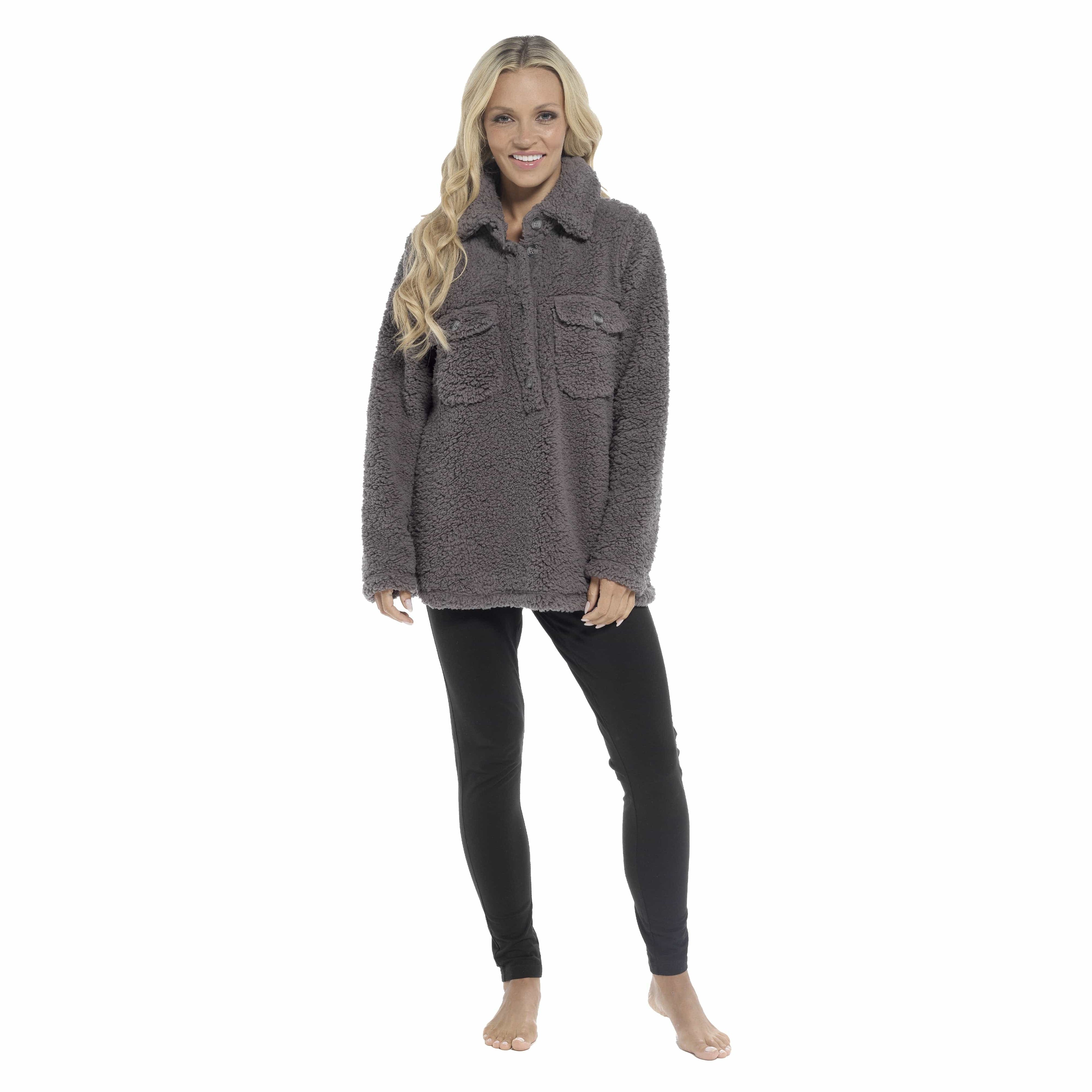 OLIVIA ROCCO Women's Sherpa Loungewear Set – Soft Top and Leggings PJs