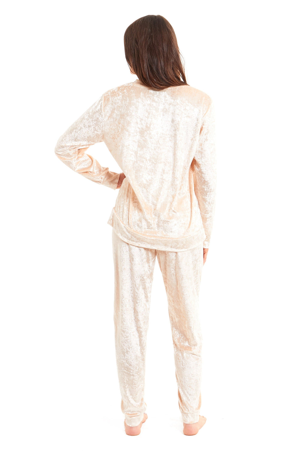 OLIVIA ROCCO Women's Crushed Velvet Pyjama Set | Soft Stretch Loungewear