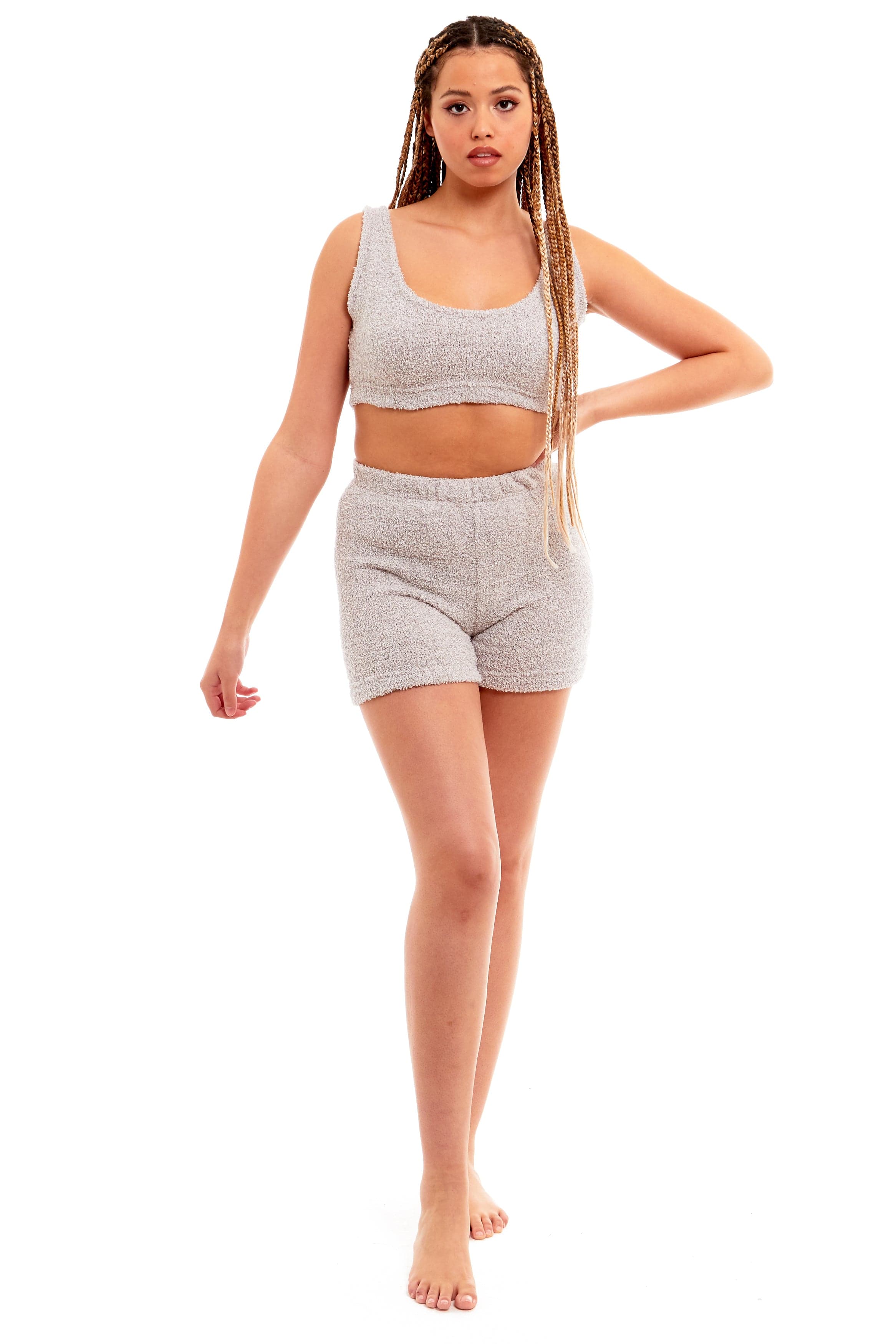 OLIVIA ROCCO Women's Teddy Fleece Loungewear Set – Tank Top and Shorts